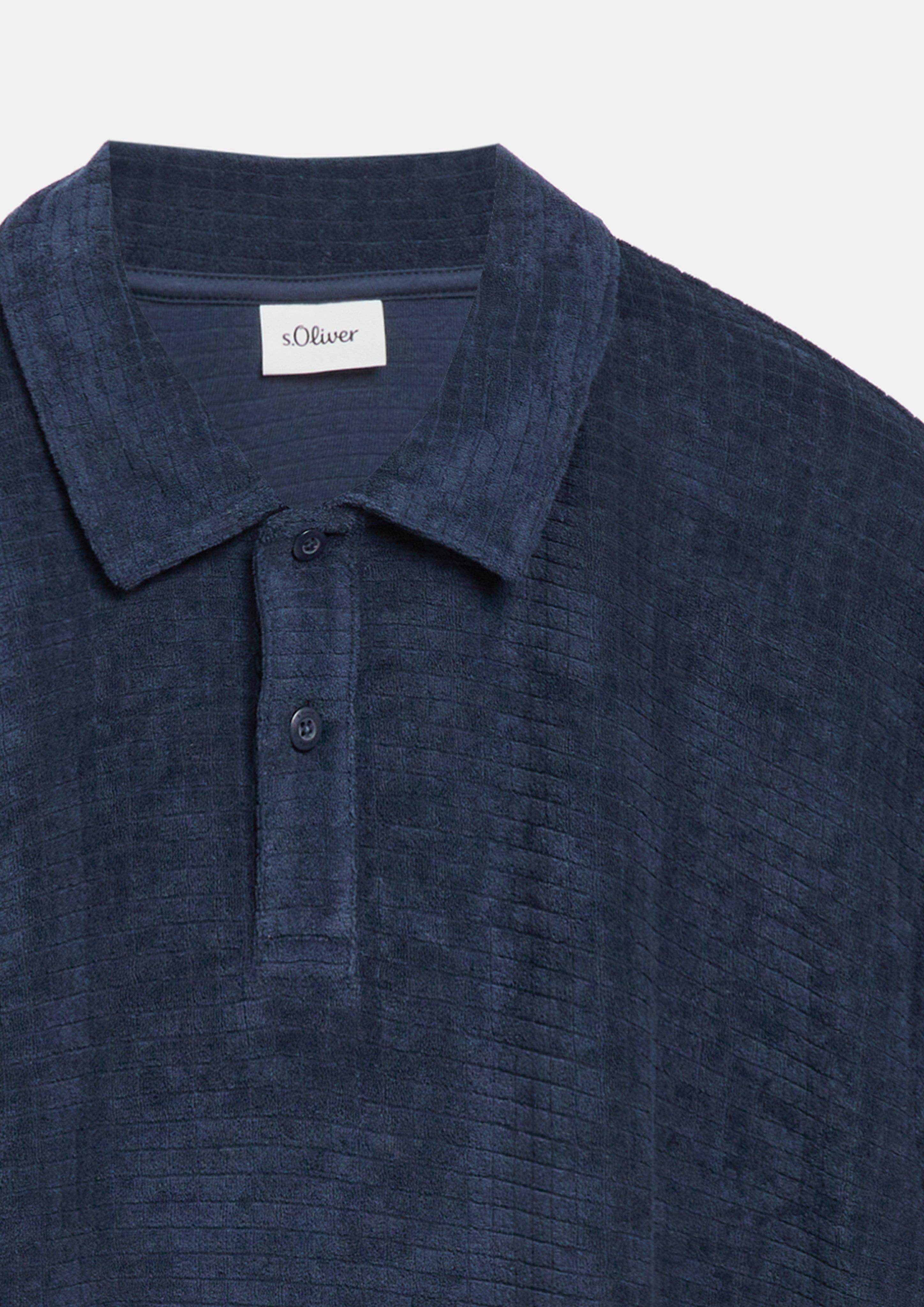 Hommes Polo en tissu éponge texturé en bleu de s.Oliver Men Big Sizes