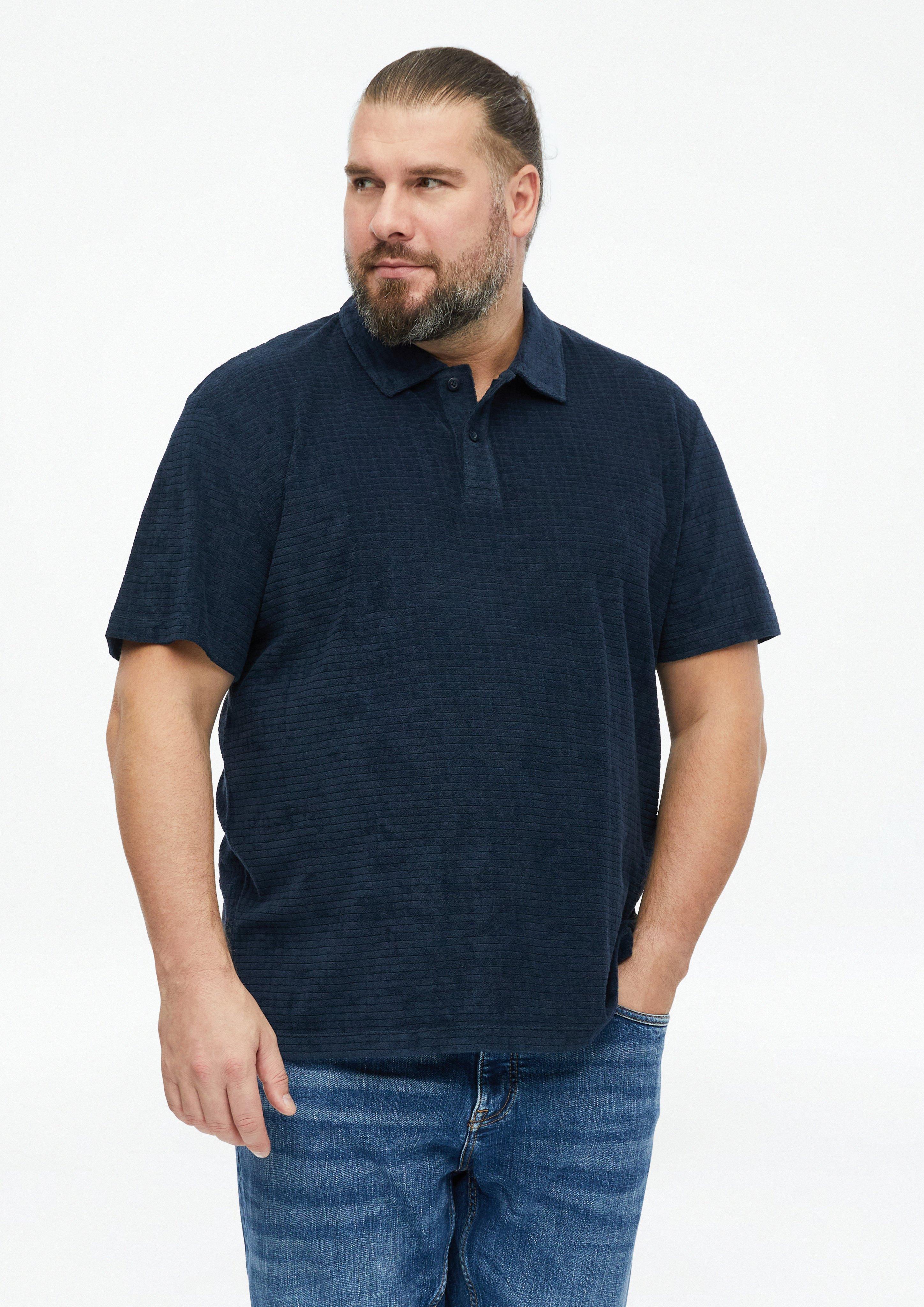 Polo en tissu éponge texturé en bleu marine de s.Oliver Men Big Sizes