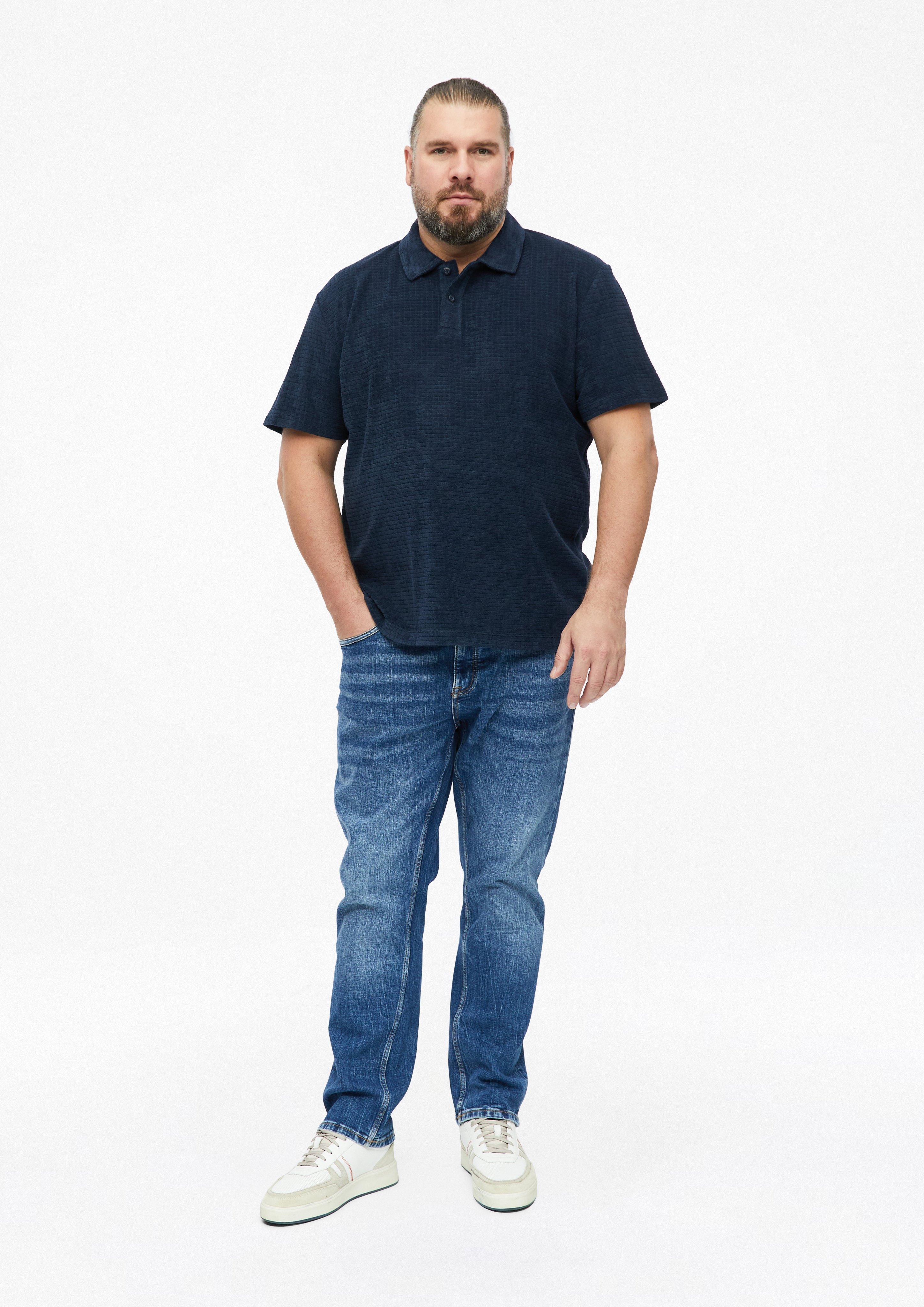 Hommes Polo en tissu éponge texturé en bleu de s.Oliver Men Big Sizes