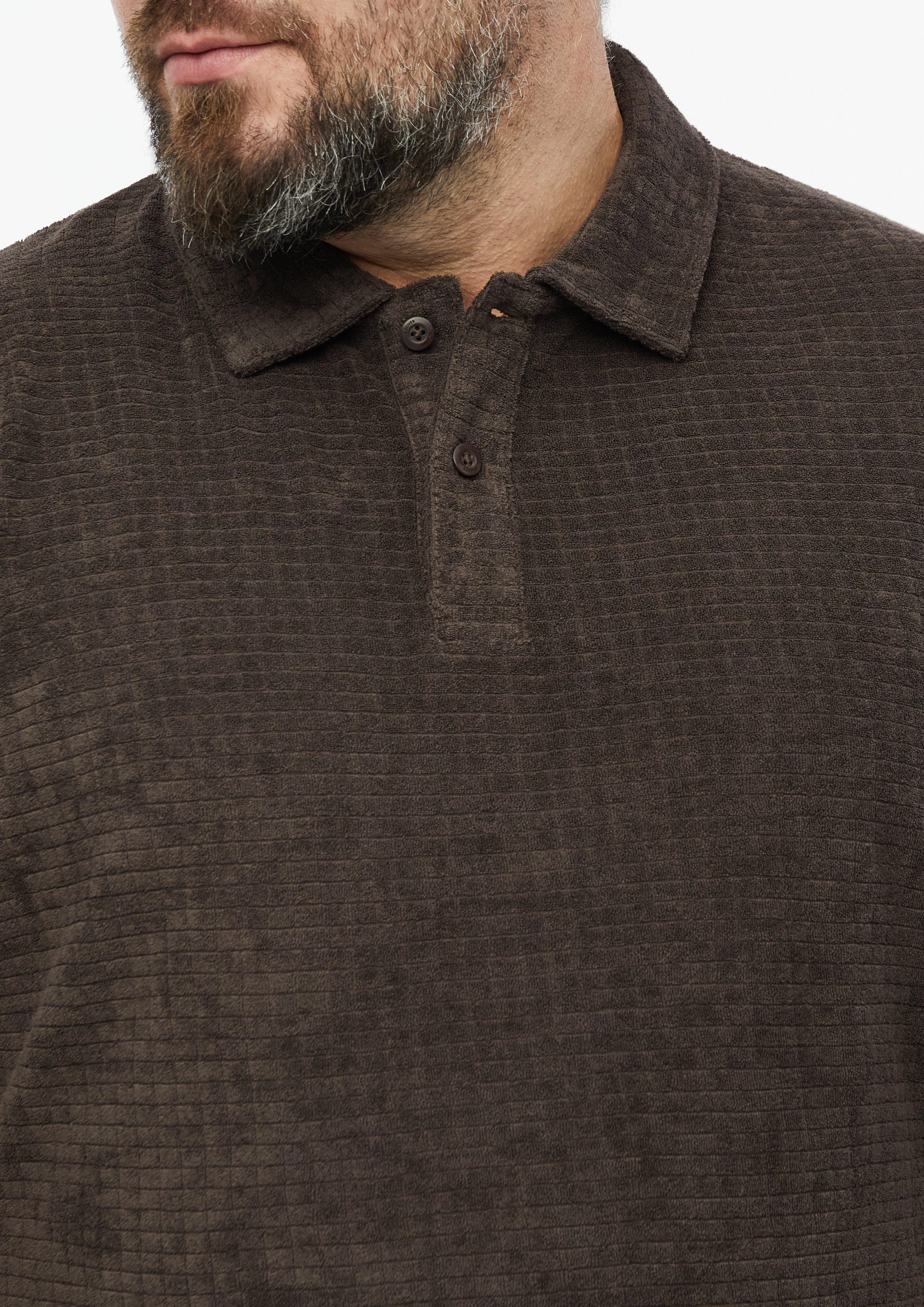 Herren Polo-Shirt aus Strukturfrottee in braun von s.Oliver Men Big Sizes