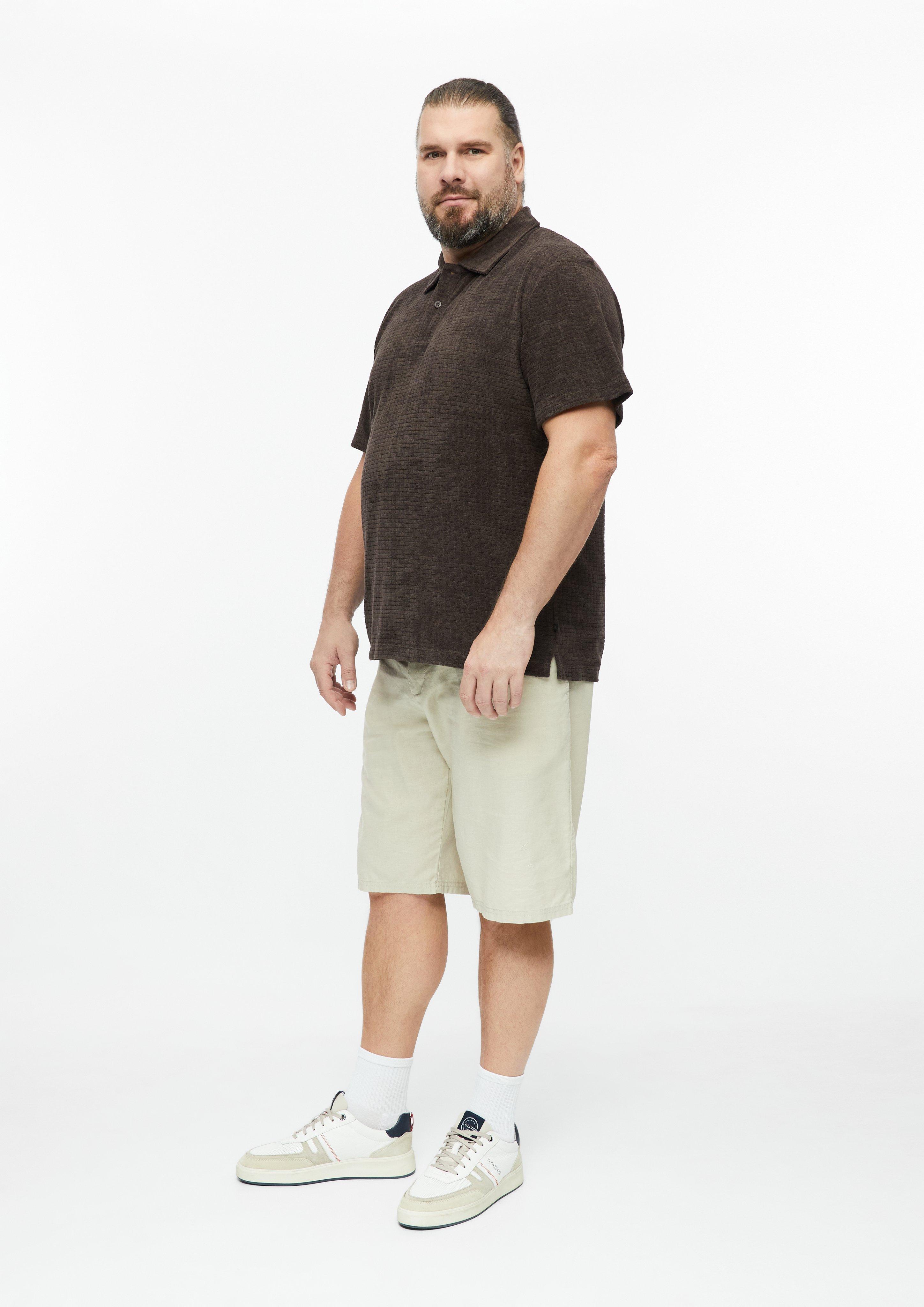 Herren Polo-Shirt aus Strukturfrottee in braun von s.Oliver Men Big Sizes
