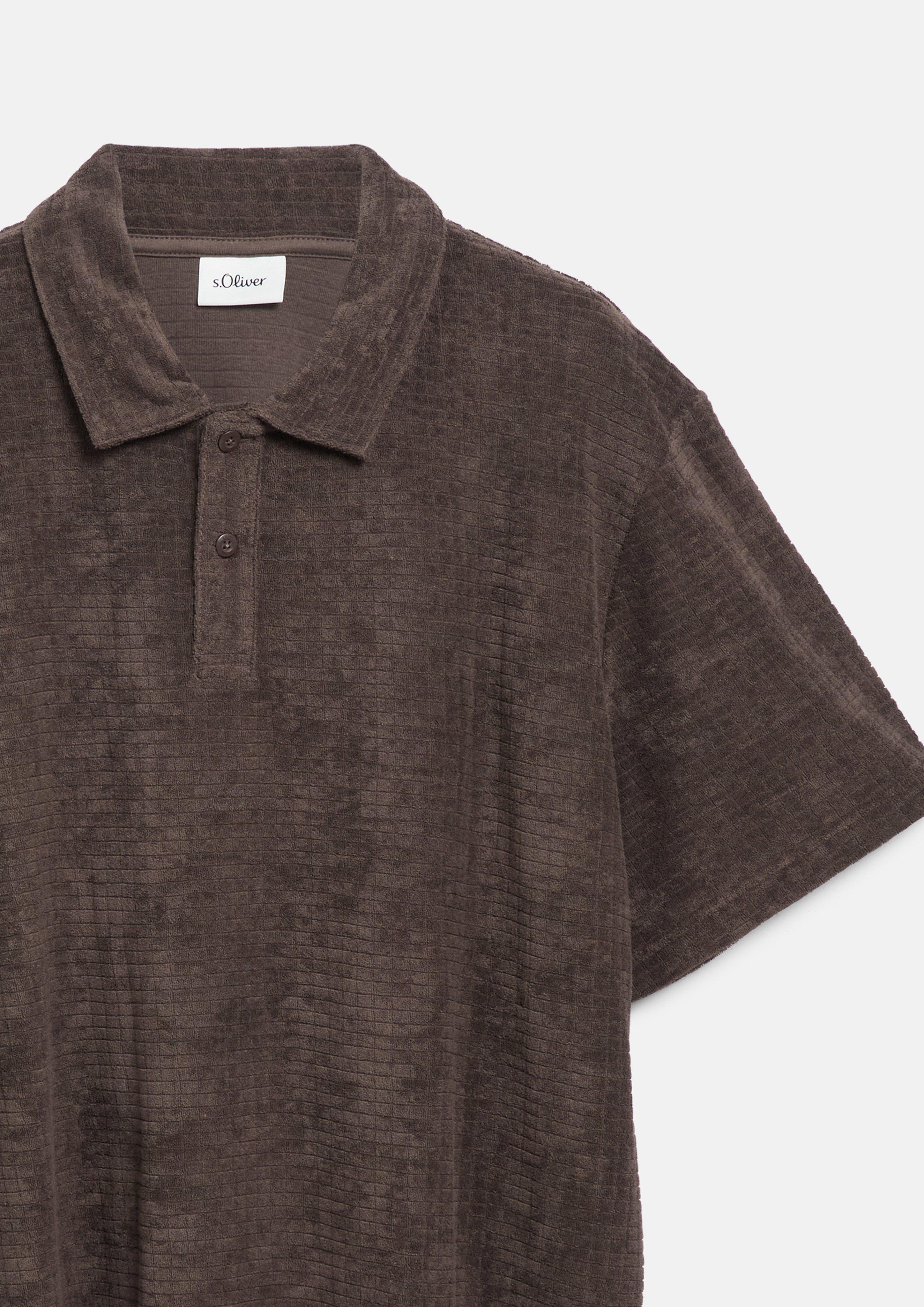 Herren Polo-Shirt aus Strukturfrottee in braun von s.Oliver Men Big Sizes