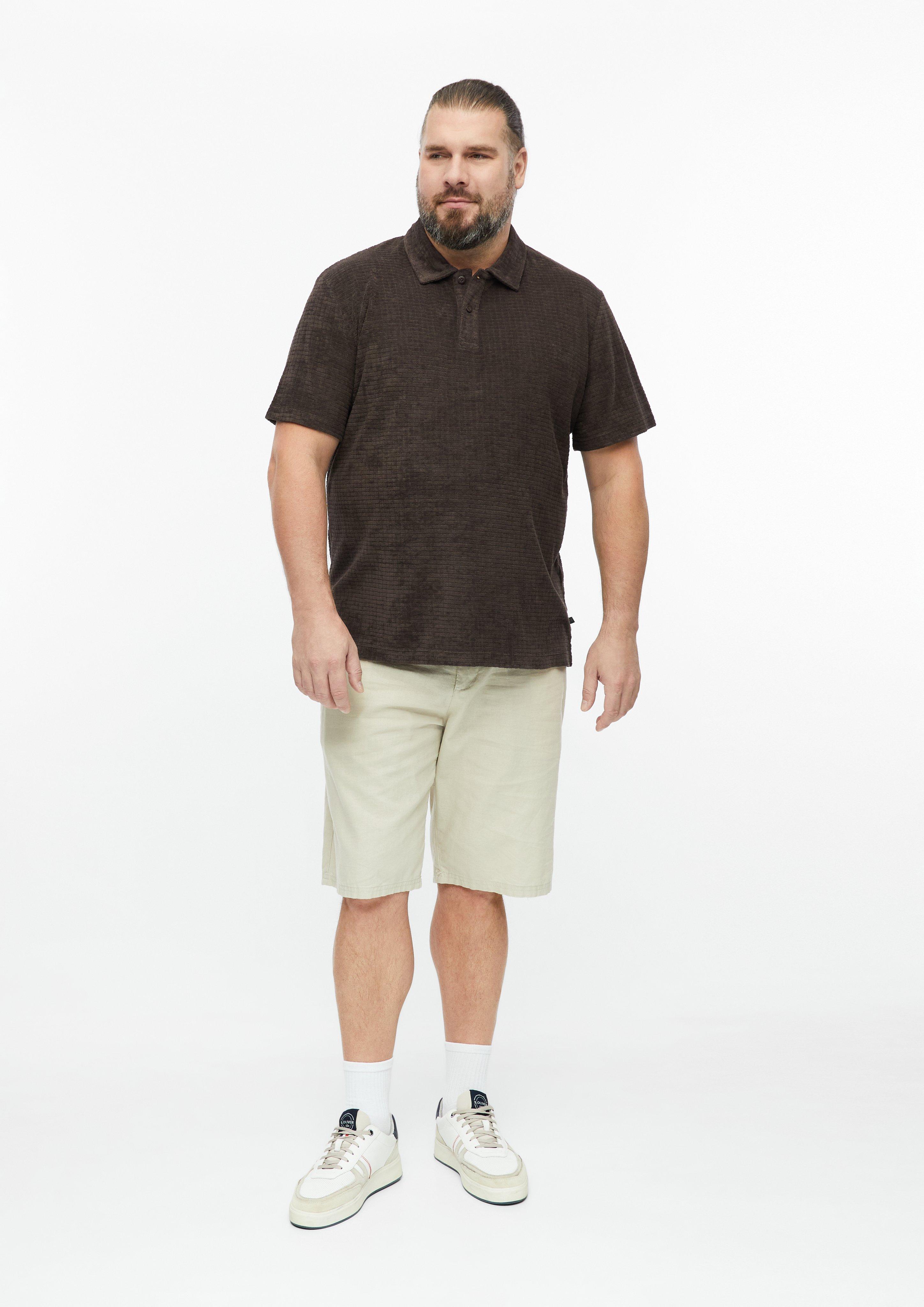 Herren Polo-Shirt aus Strukturfrottee in braun von s.Oliver Men Big Sizes