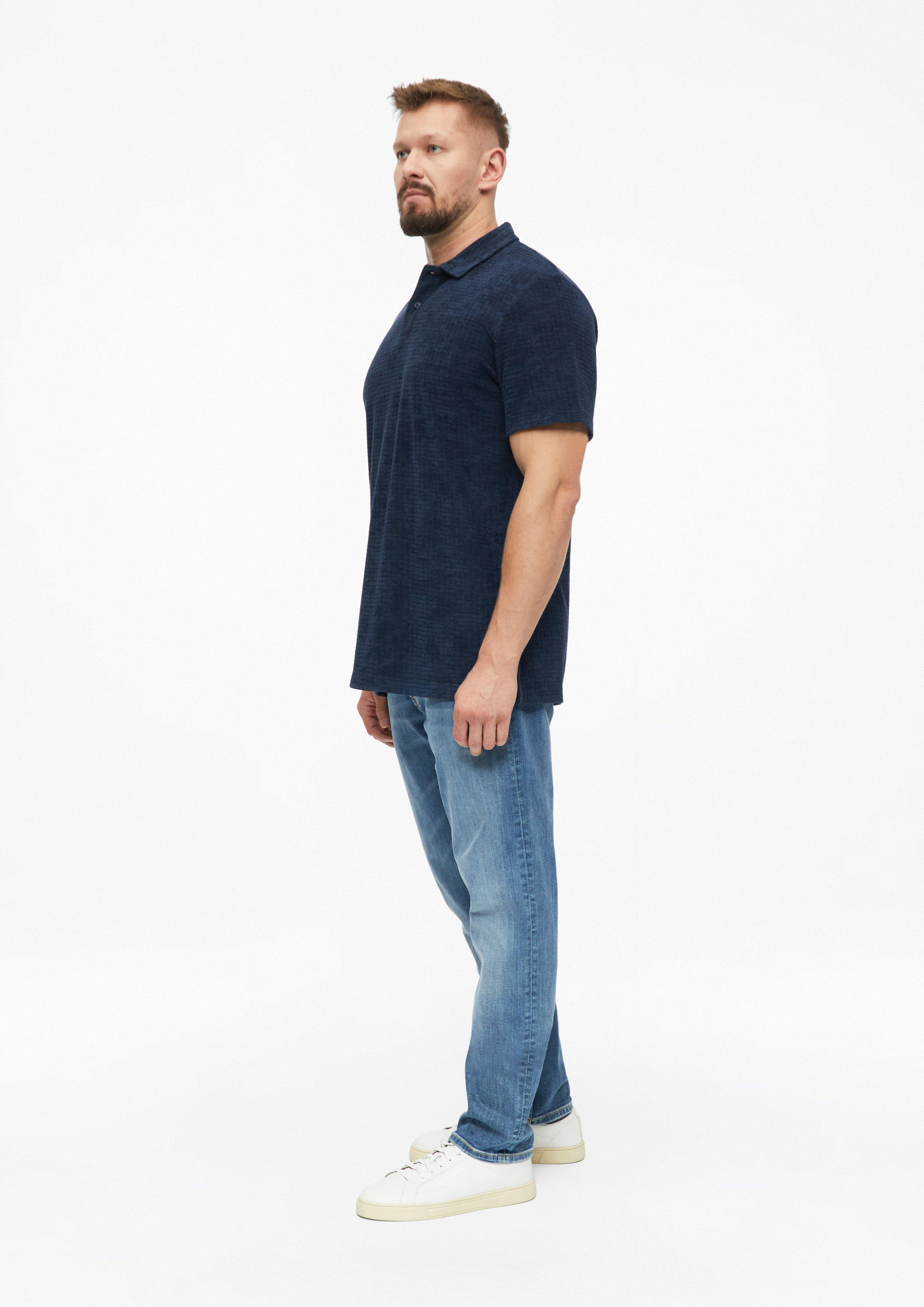 Hommes Polo en tissu éponge texturé en bleu de s.Oliver Men Tall Sizes
