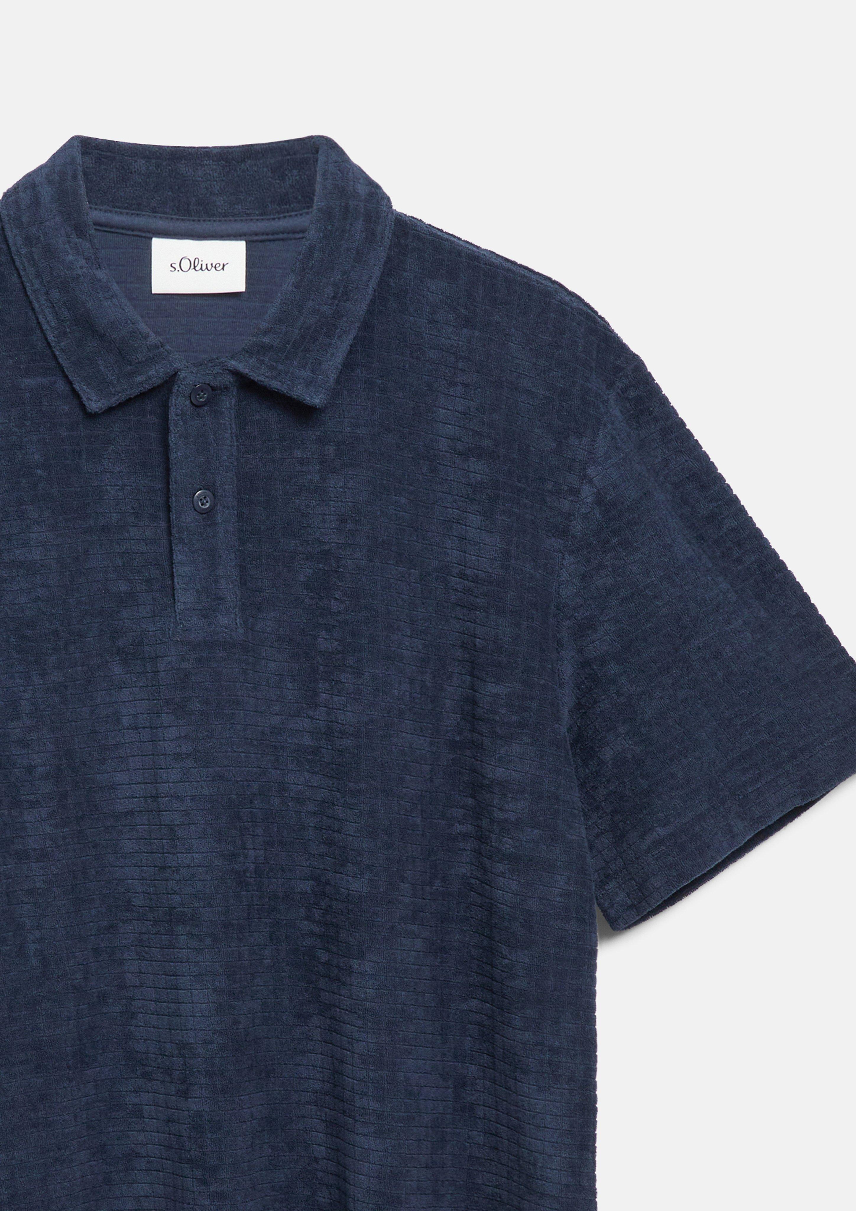 Hommes Polo en tissu éponge texturé en bleu de s.Oliver Men Tall Sizes