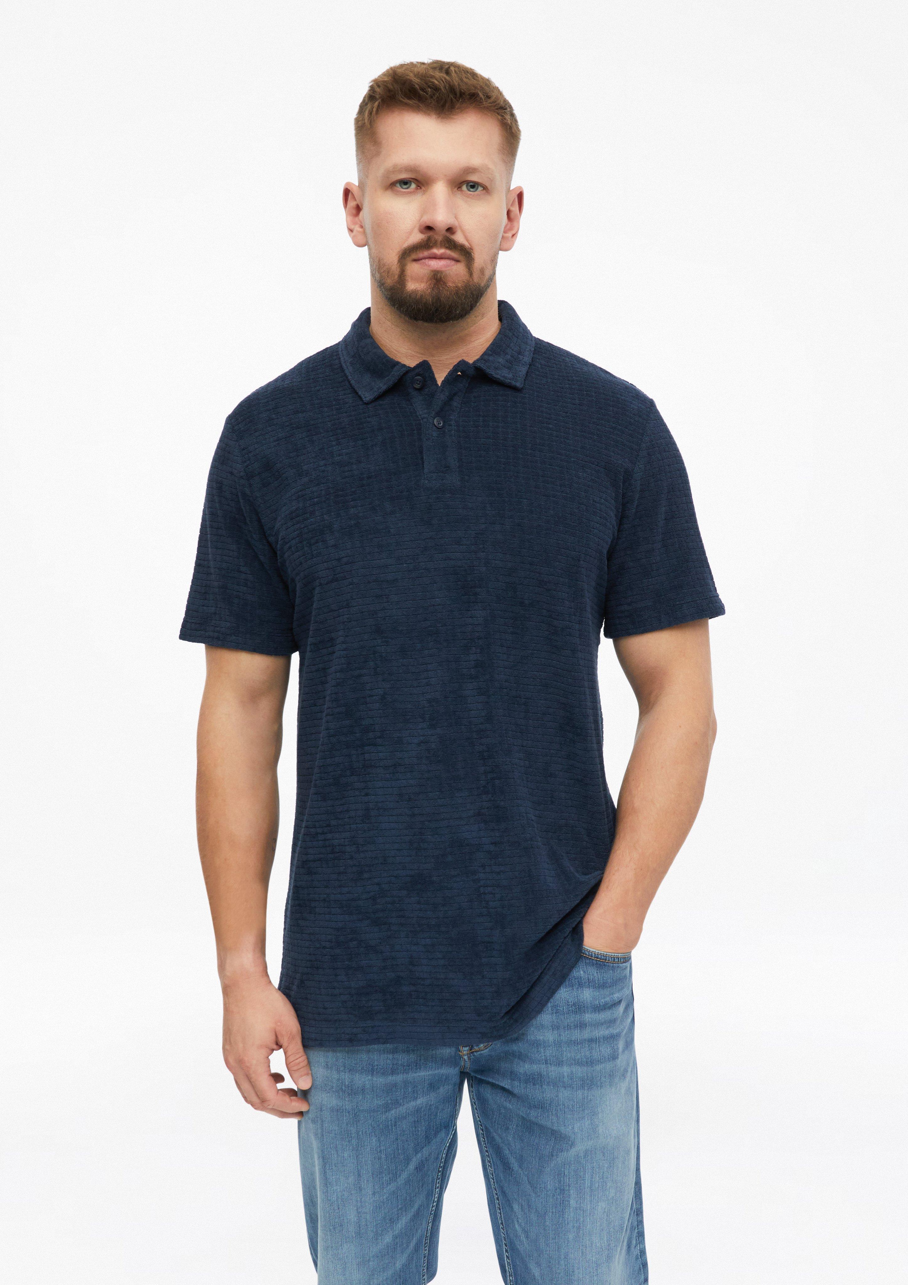 Poloshirt van gestructureerde badstof in navy van s.Oliver Men Tall Sizes