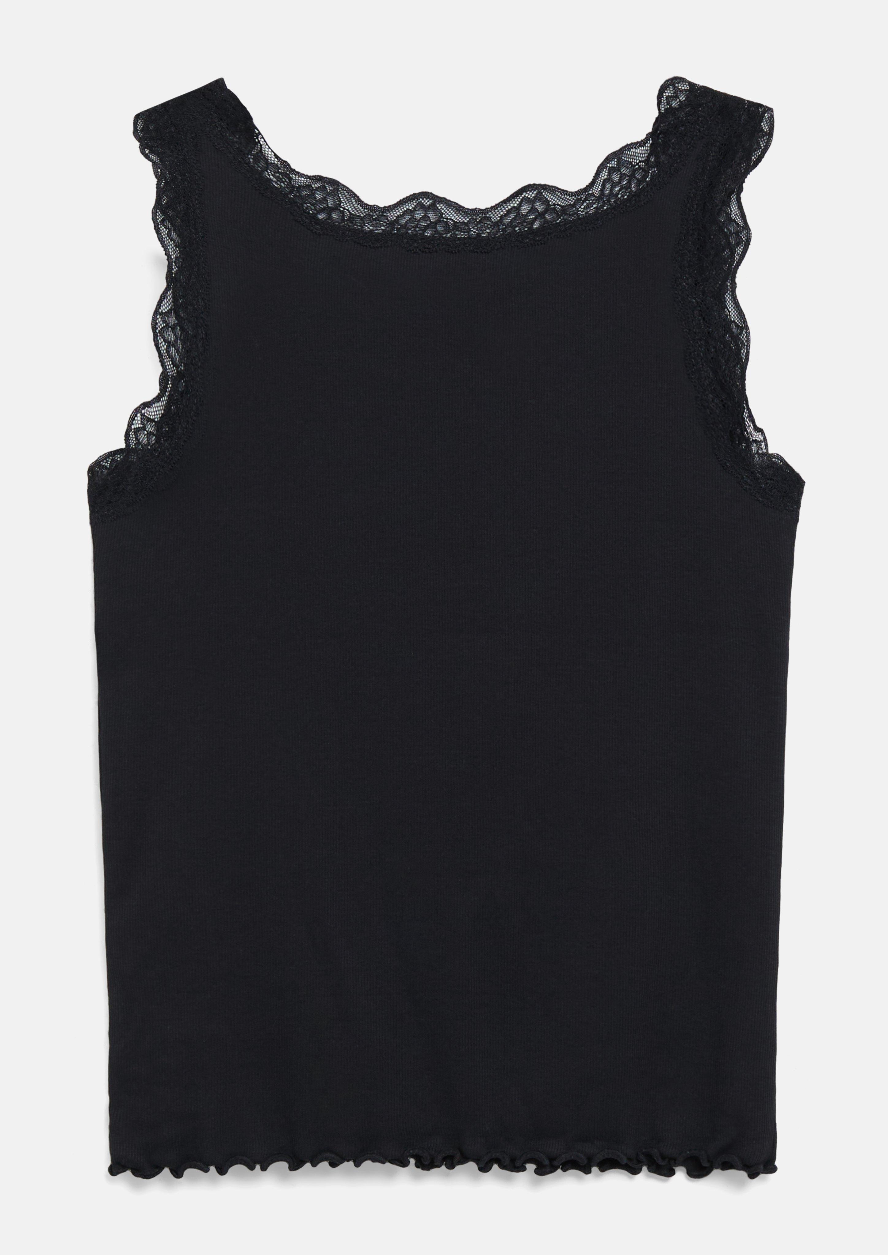 Damen Ripptop mit Spitze in schwarz von s.Oliver