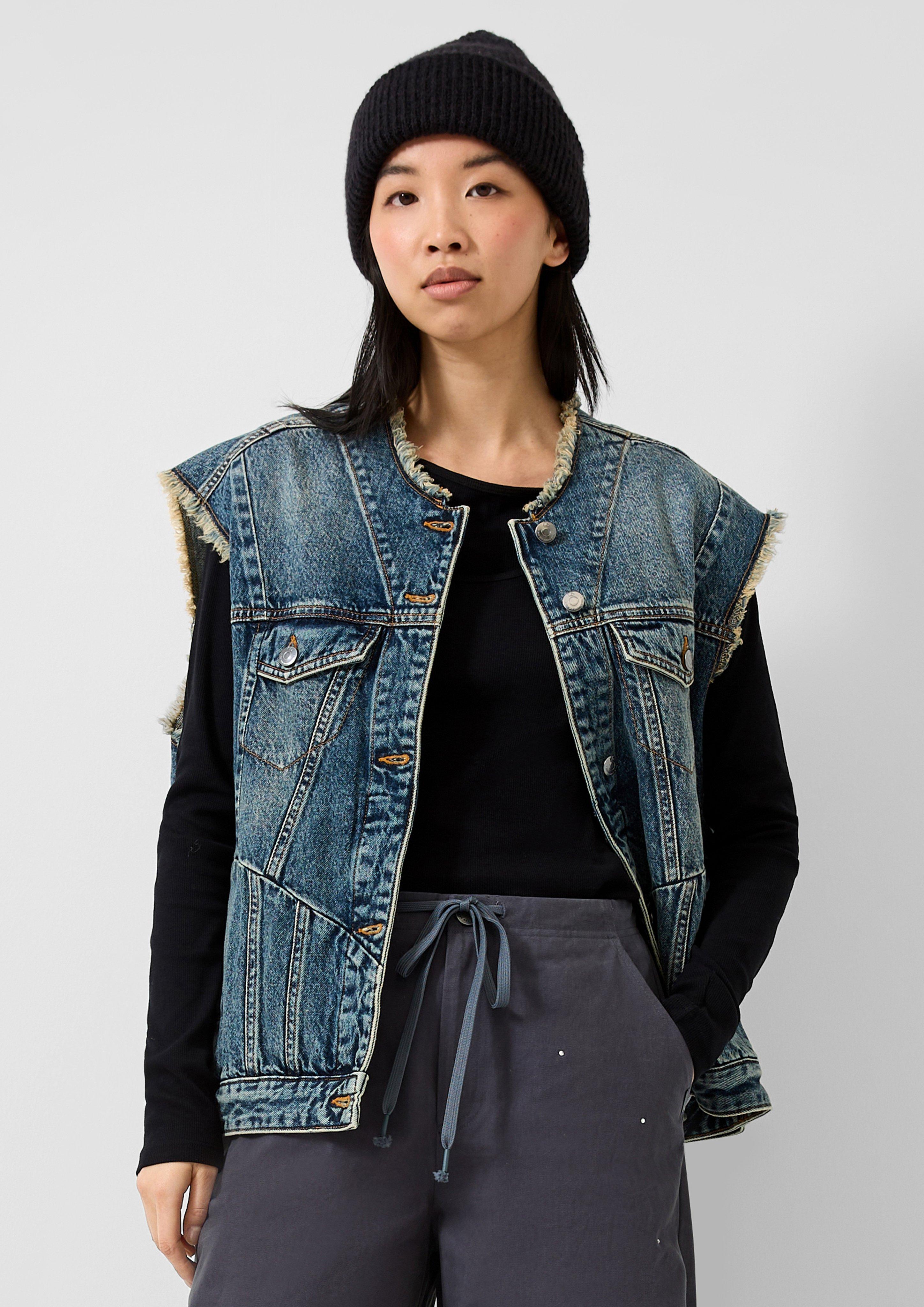 Gilet en jean oversize en bleu de QS