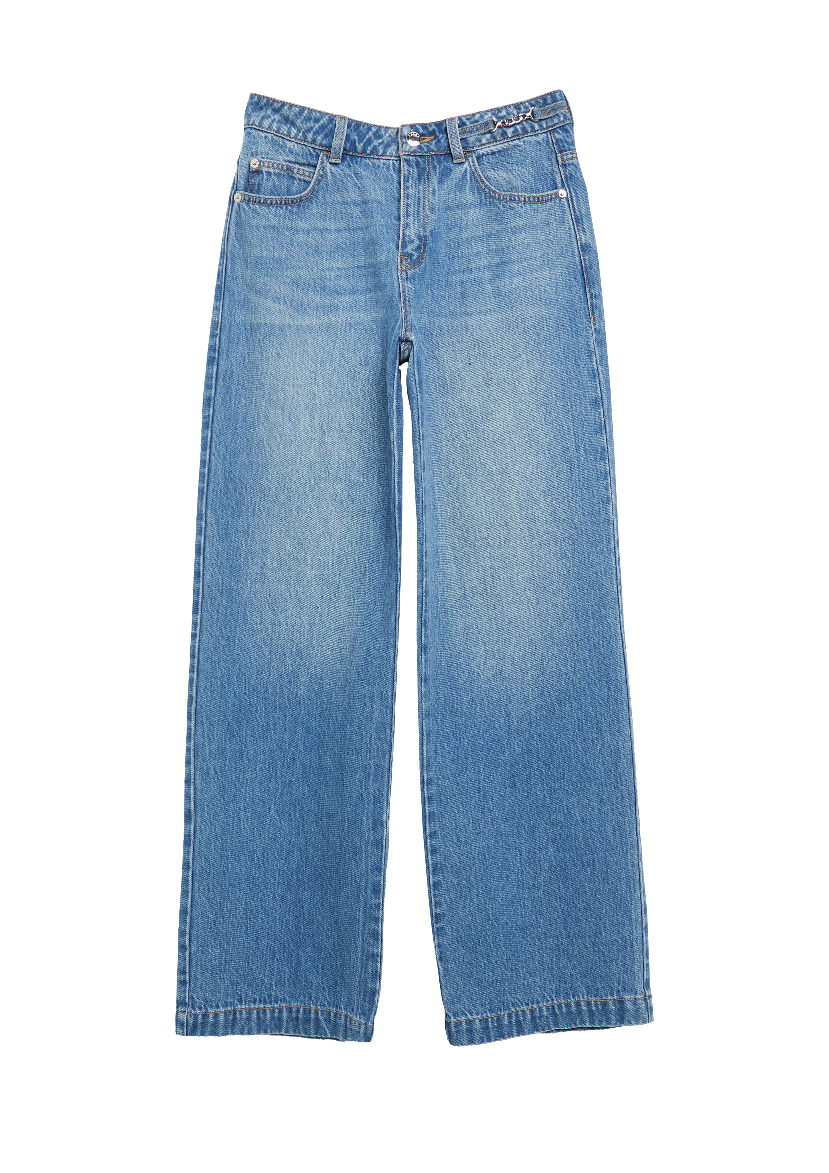 ANNA - Jeans met wijde pijpen en decoratieve details