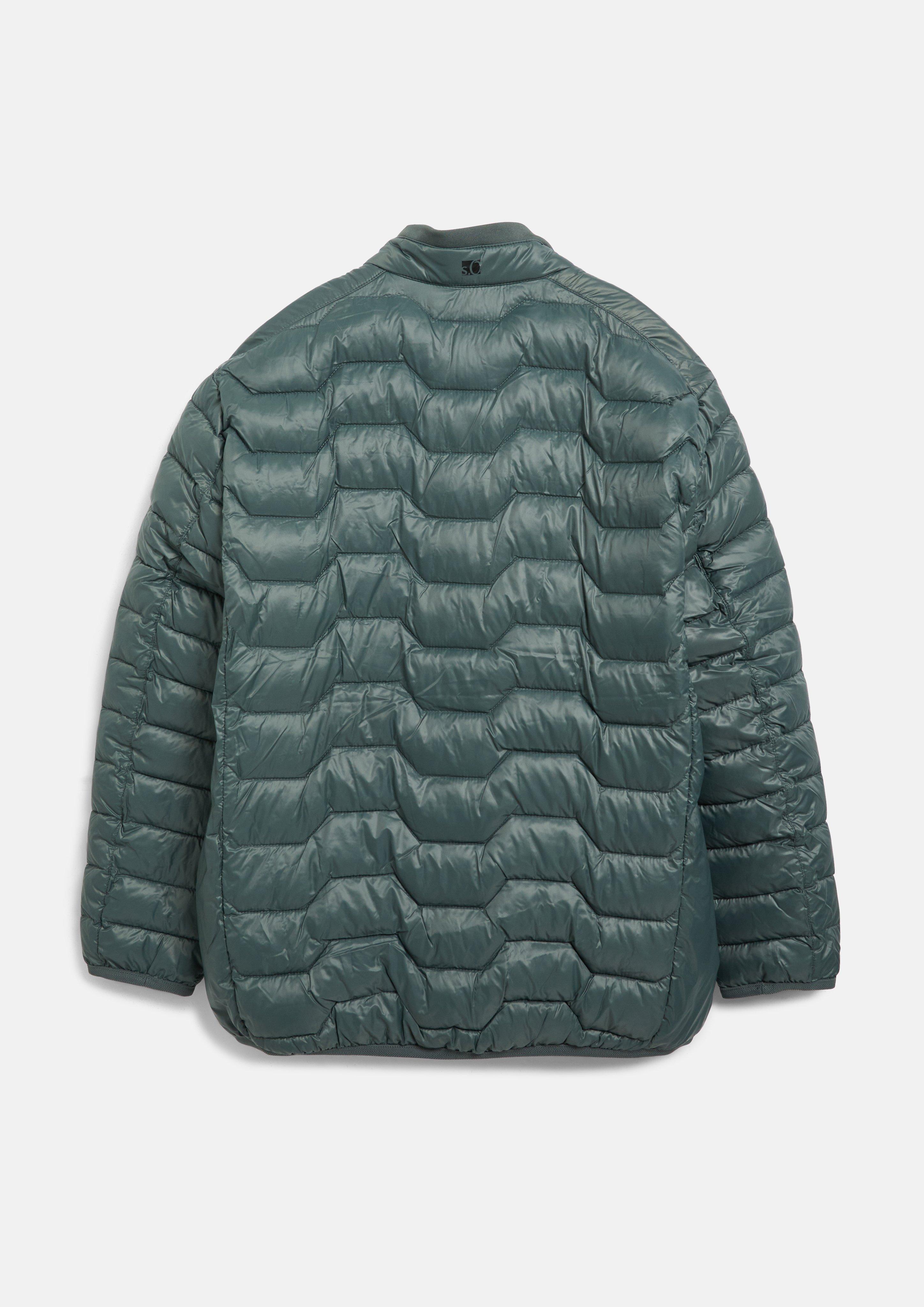 Hommes Veste matelassée légère avec détails contrastés et col montant en vert de s.Oliver Men Big Sizes