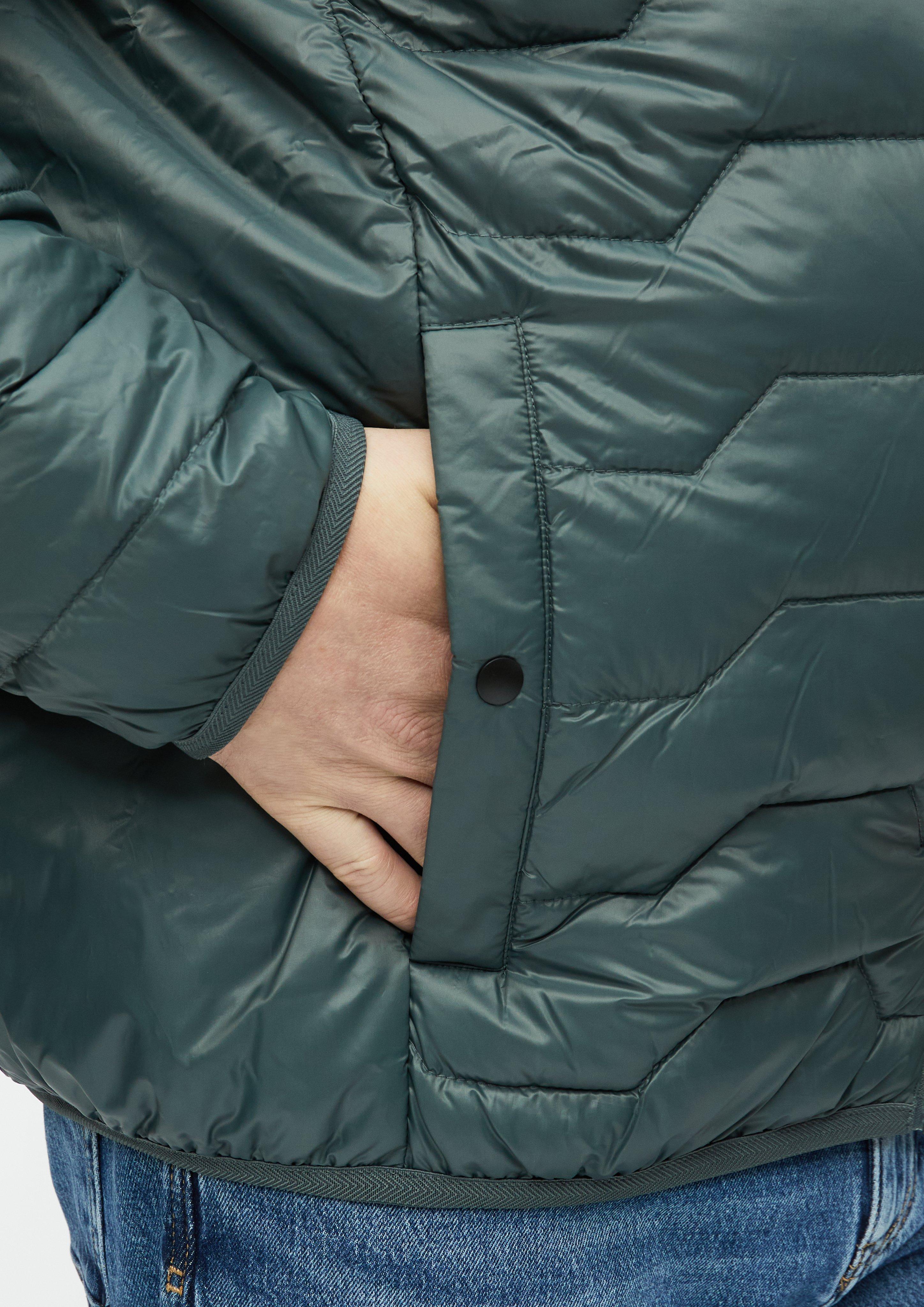 Hommes Veste matelassée légère avec détails contrastés et col montant en vert de s.Oliver Men Big Sizes