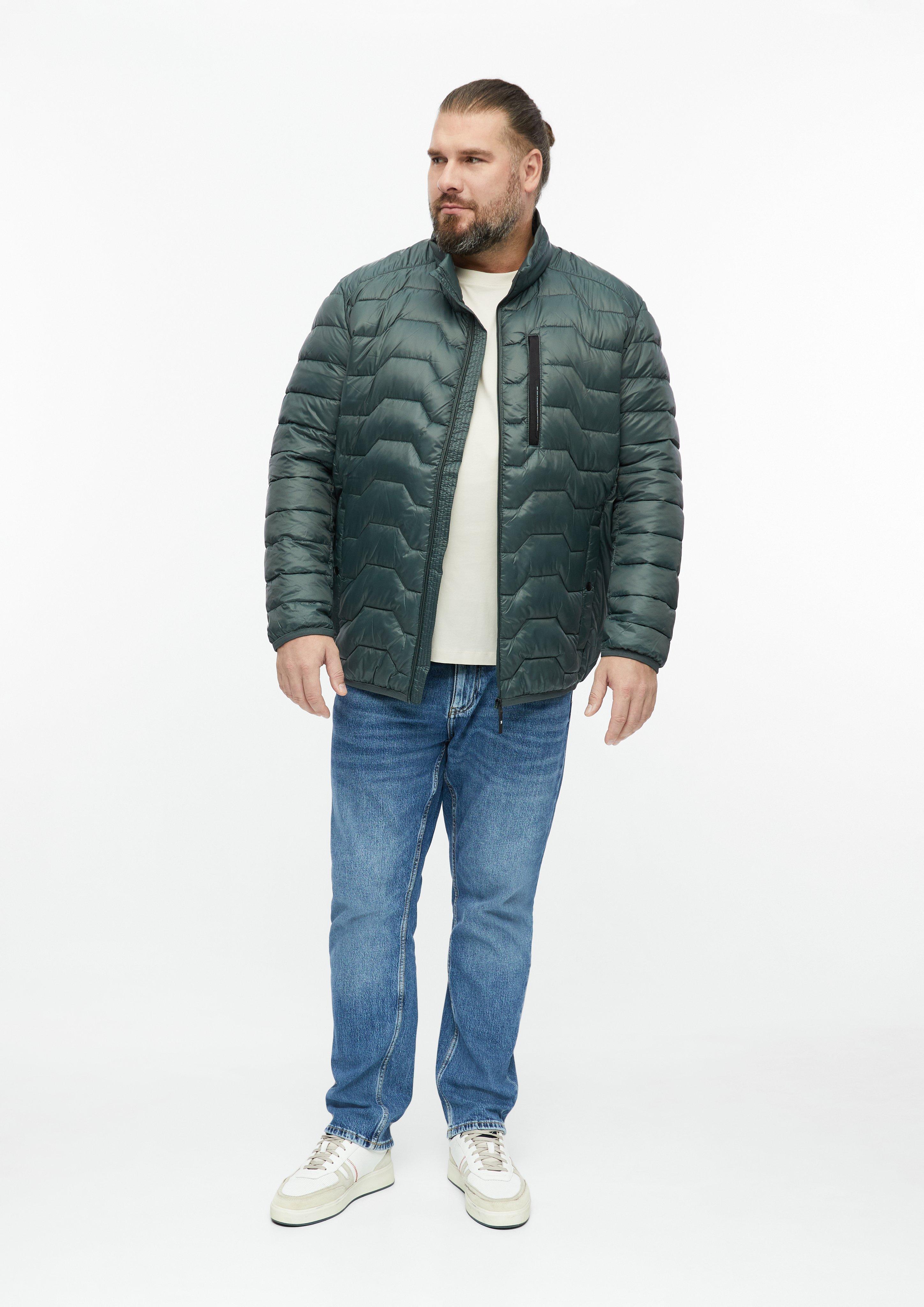 Hommes Veste matelassée légère avec détails contrastés et col montant en vert de s.Oliver Men Big Sizes