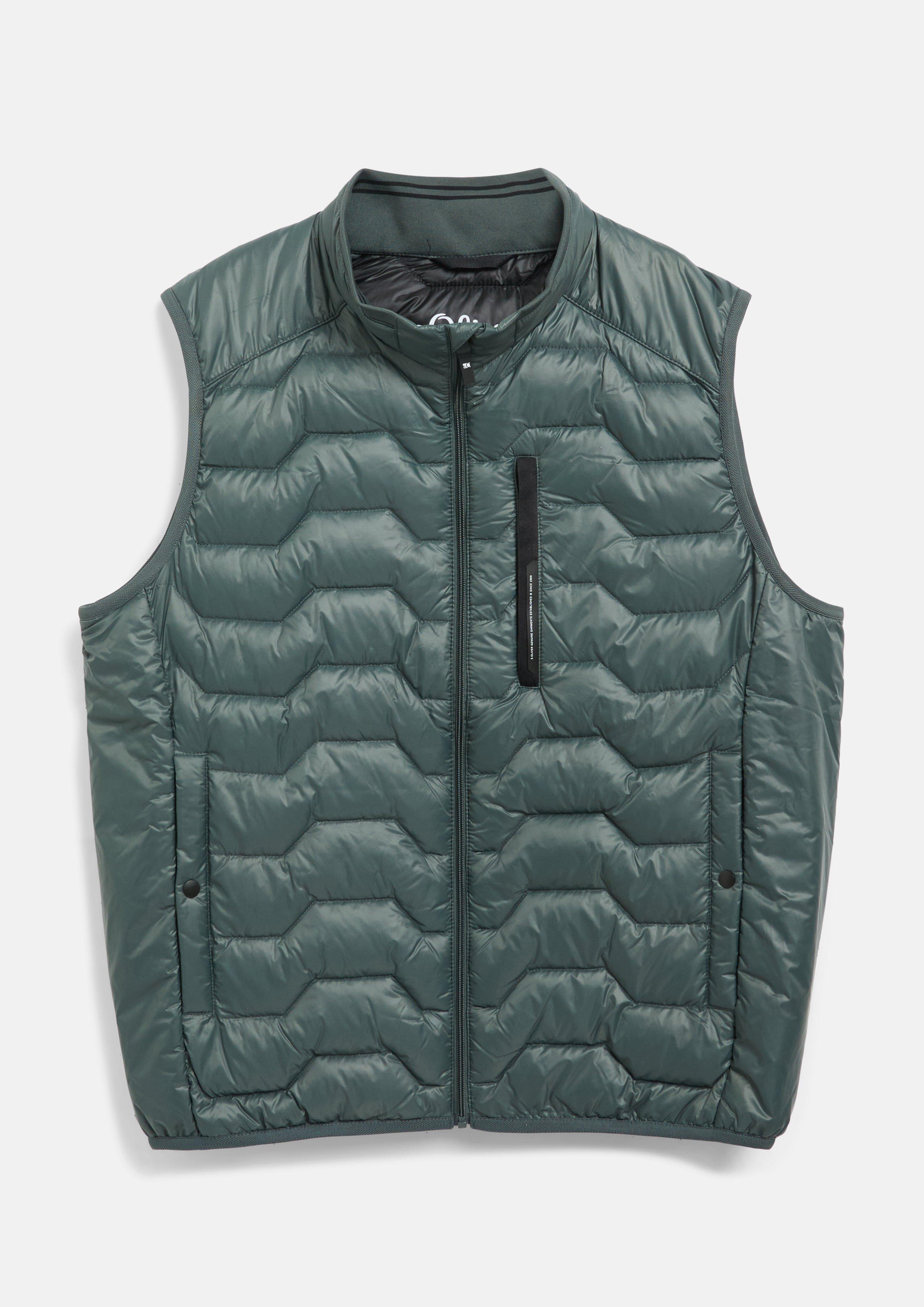 Gilet matelassé déperlant aux détails sportifs en vert sauge foncé de s.Oliver Men Big Sizes
