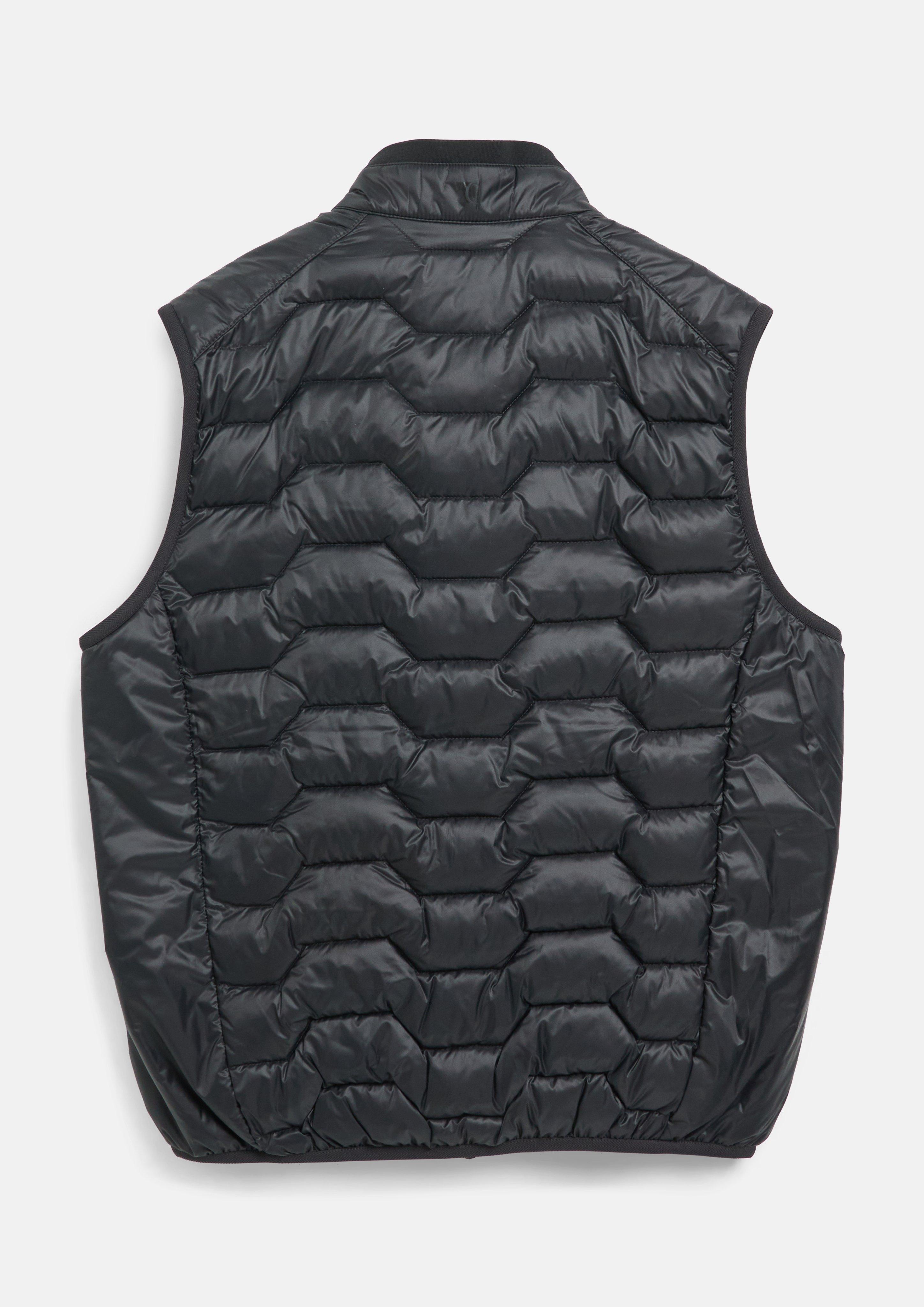 Hommes Gilet matelassé déperlant aux détails sportifs en noir de s.Oliver Men Big Sizes