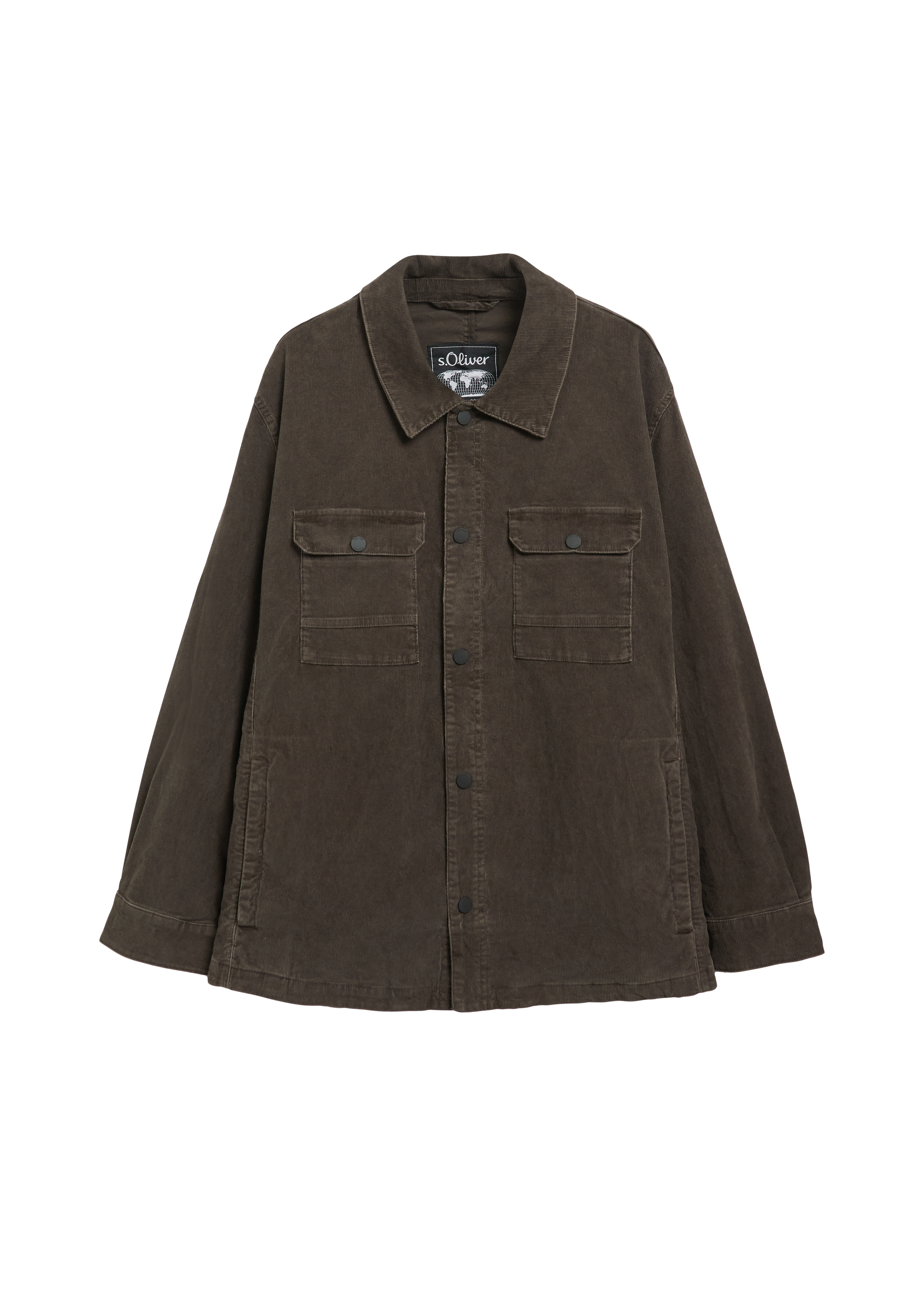 Gewaschenes Cord-Overshirt mit Brusttaschen
