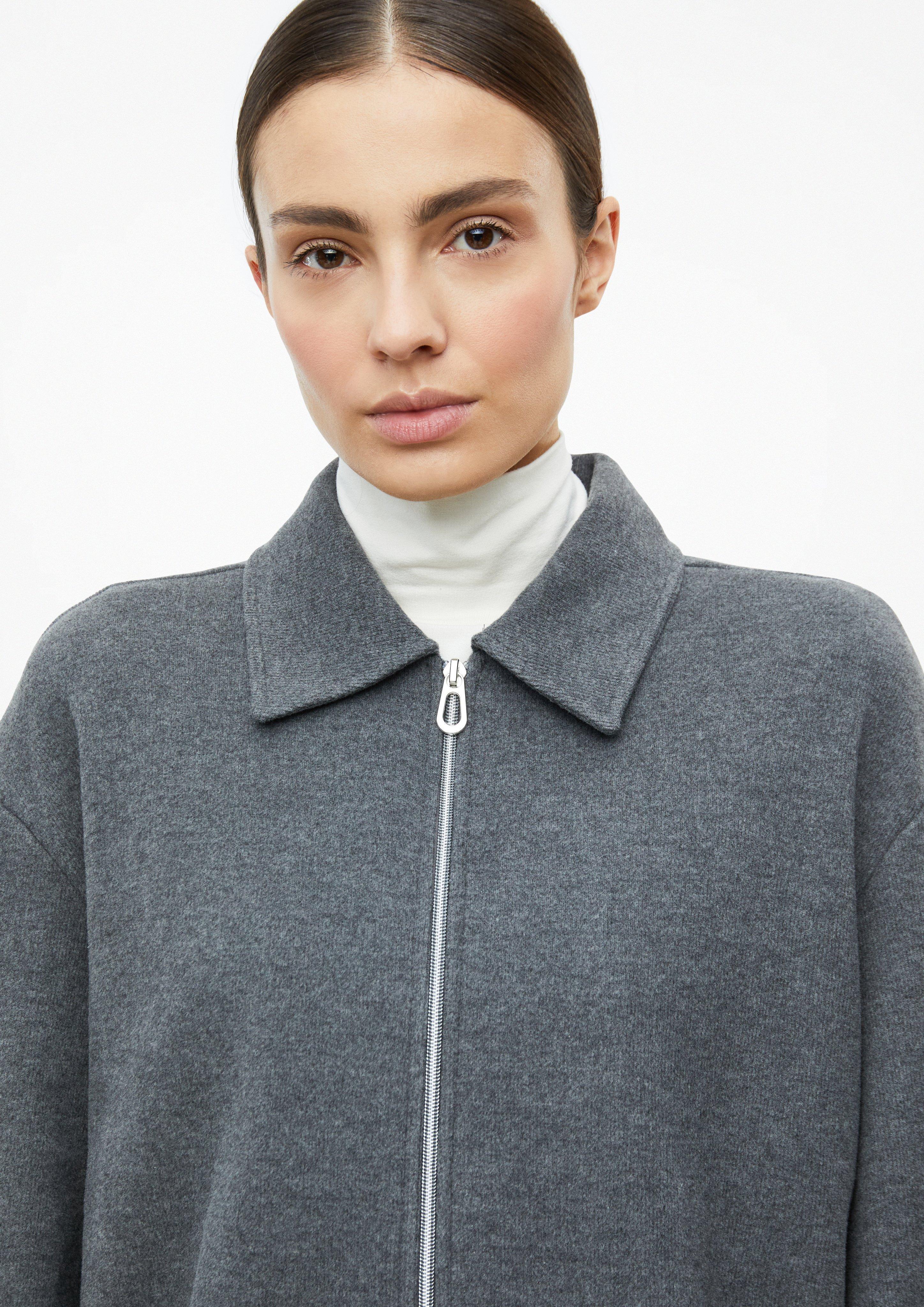 Damen Flauschige Sweatjacke mit Ballonsaum in grau von s.Oliver