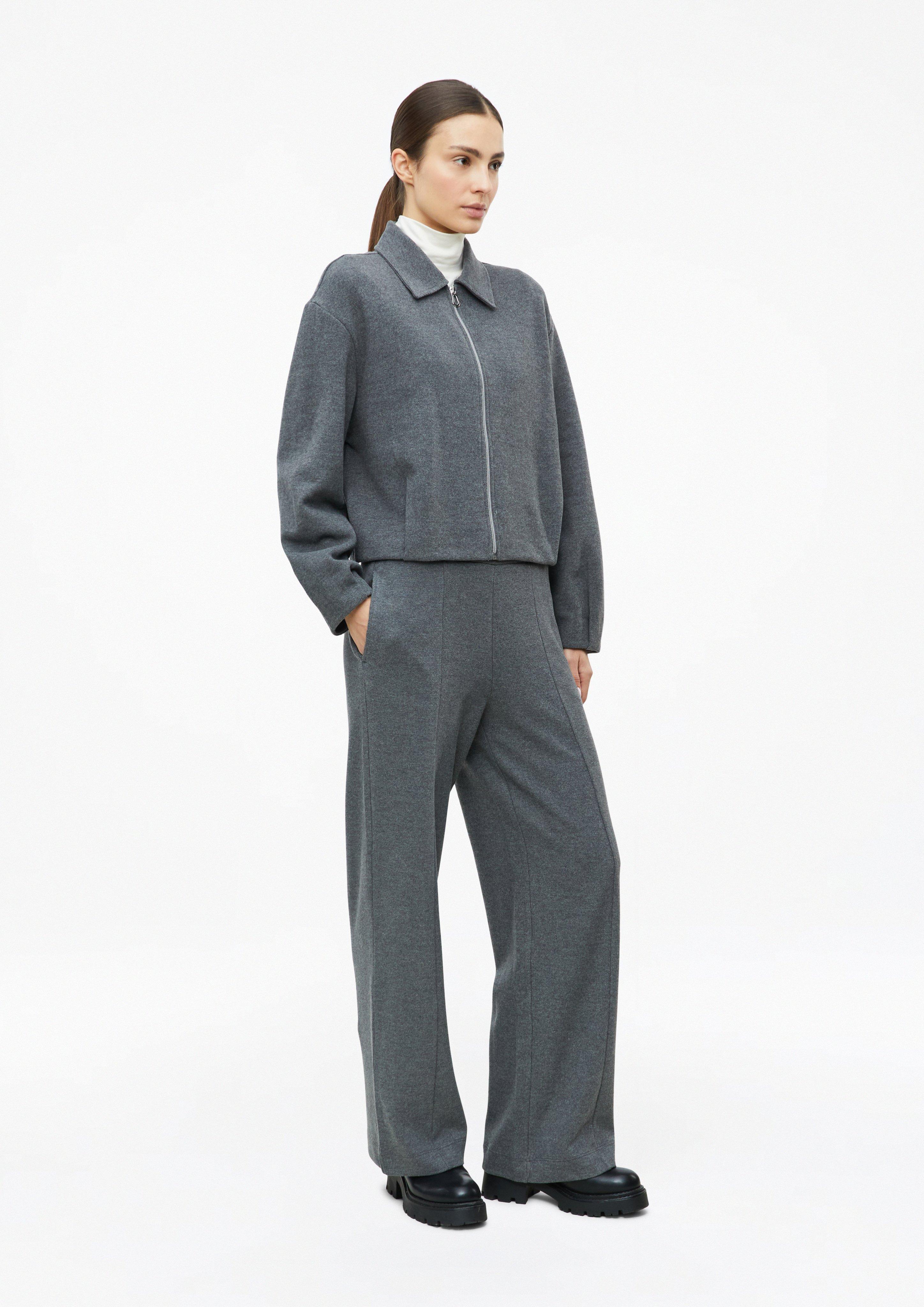 Damen Flauschige Sweatjacke mit Ballonsaum in grau von s.Oliver