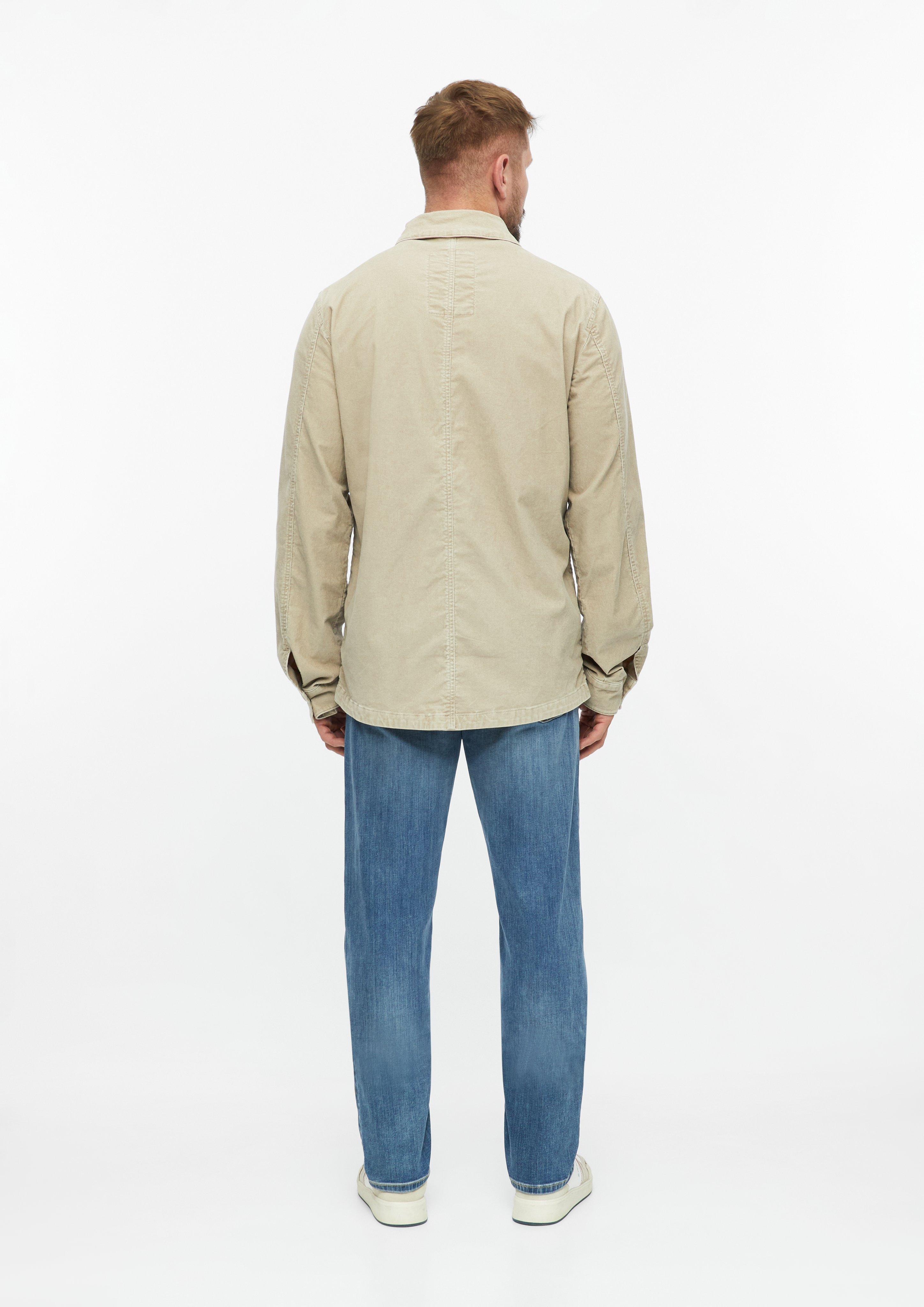 Hommes Surchemise en velours côtelé délavé avec poches poitrine en beige de s.Oliver Men Tall Sizes