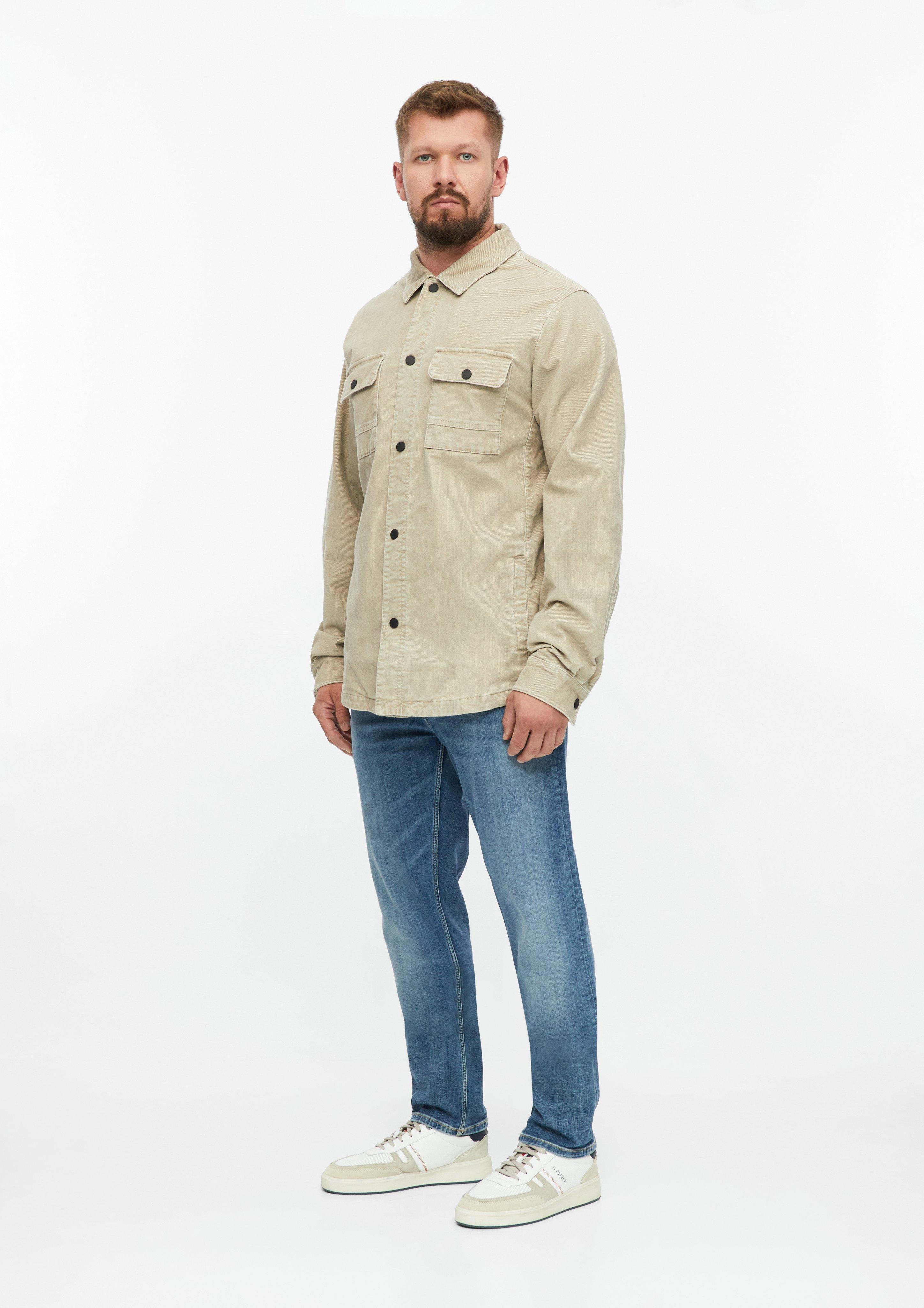 Hommes Surchemise en velours côtelé délavé avec poches poitrine en beige de s.Oliver Men Tall Sizes