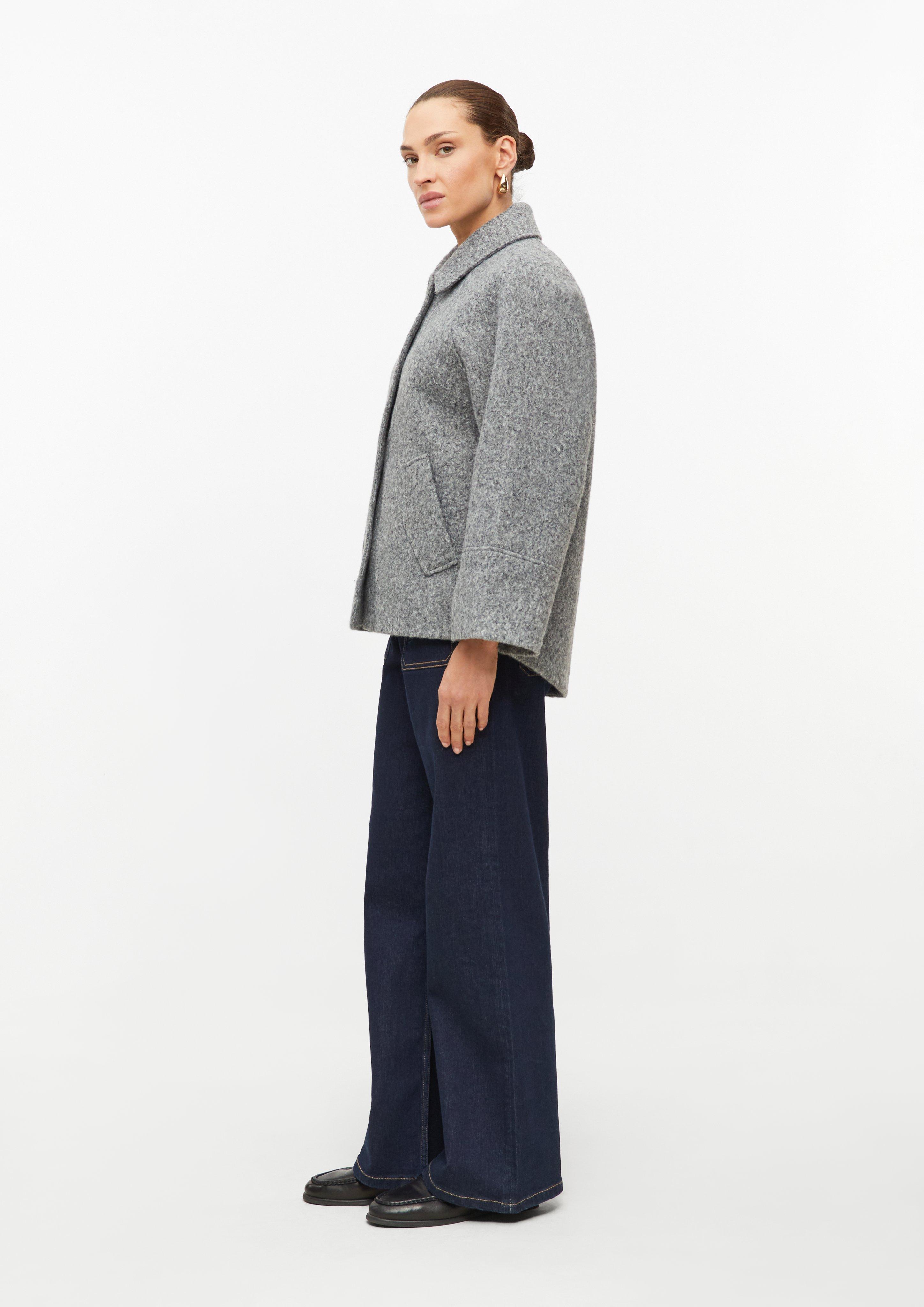 Women Mottled Wool-Look Jacket in grey by s.Oliver BLACK LABEL