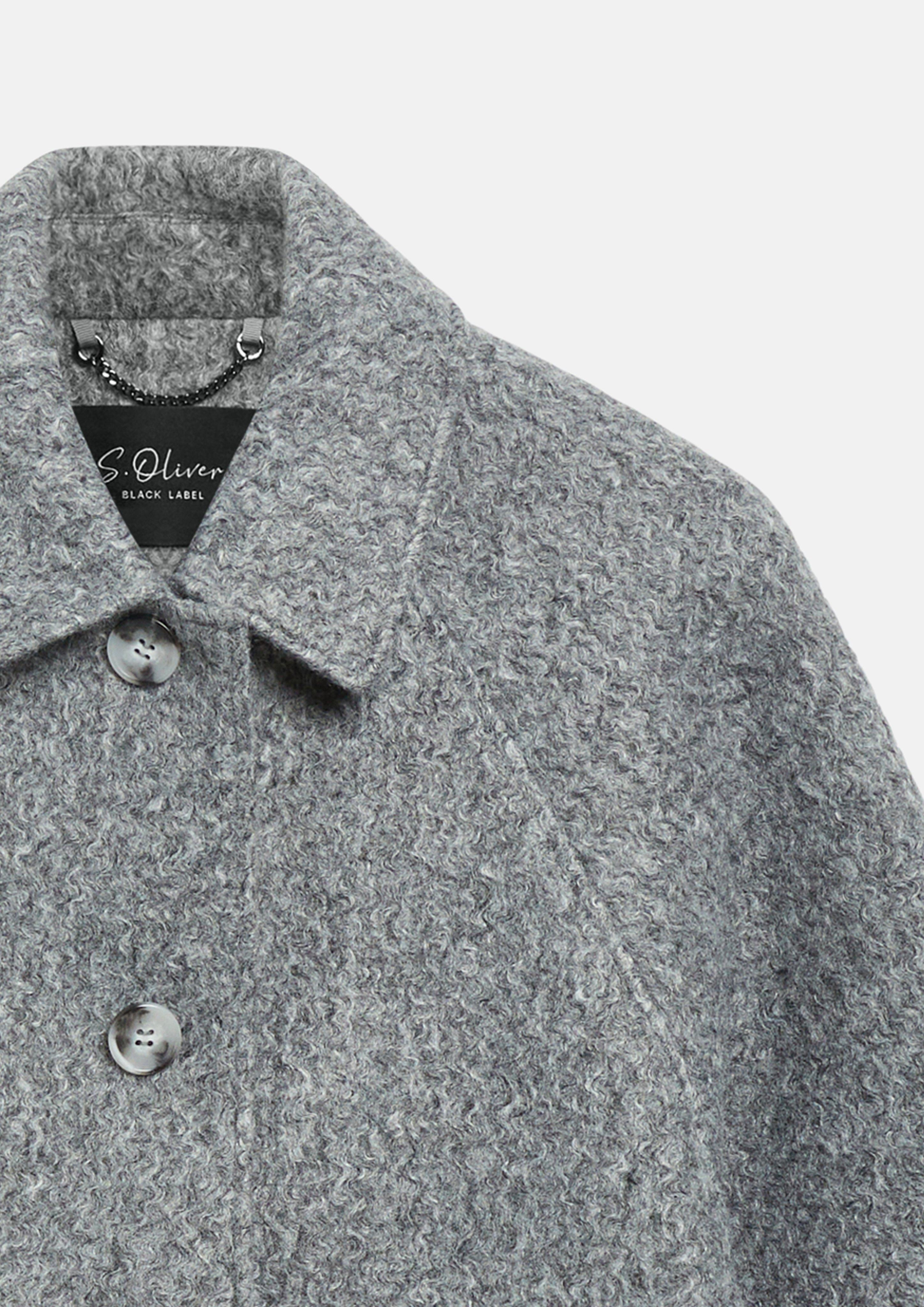 Women Mottled Wool-Look Jacket in grey by s.Oliver BLACK LABEL
