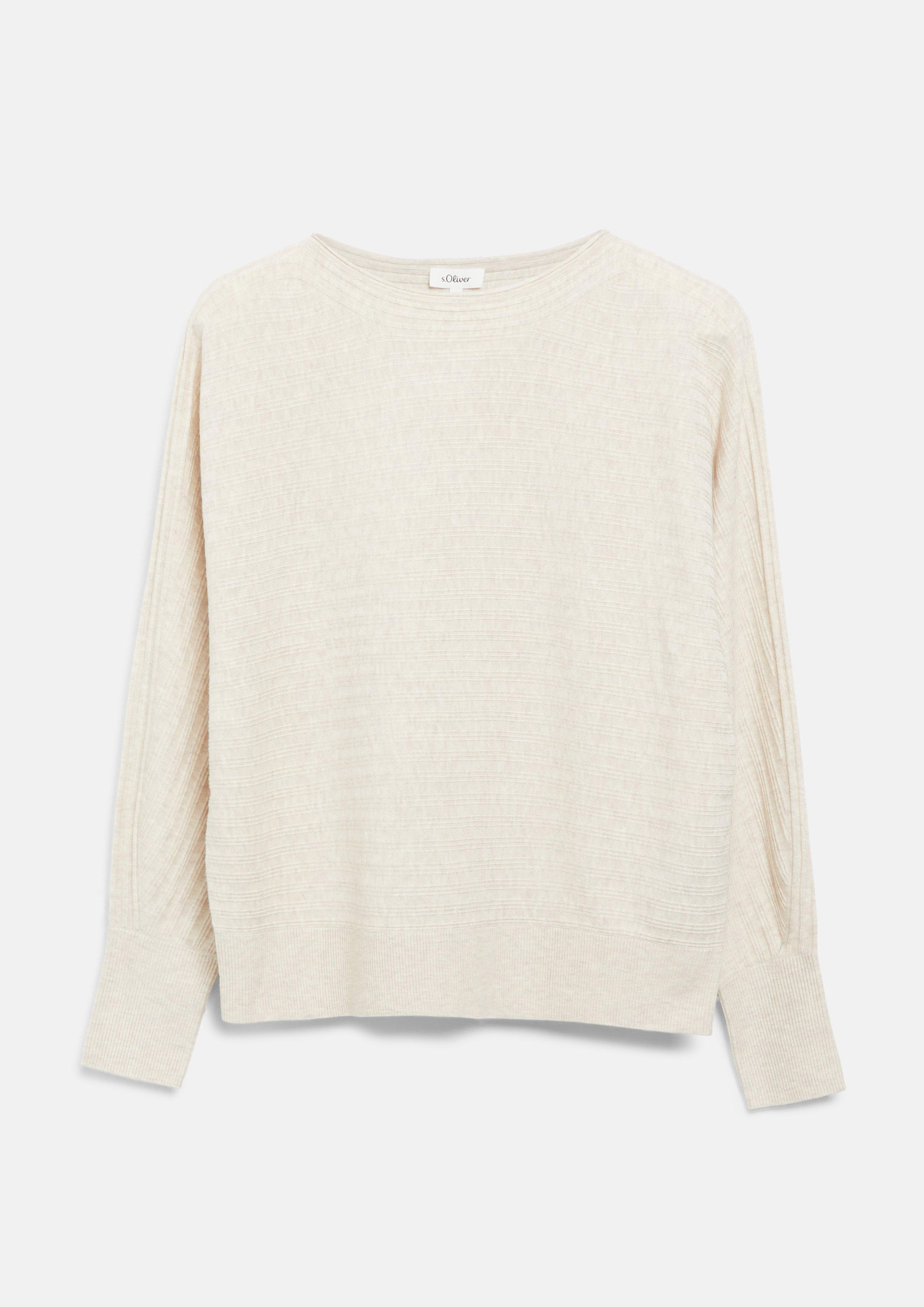 Knitted pullover in light beige by s.Oliver