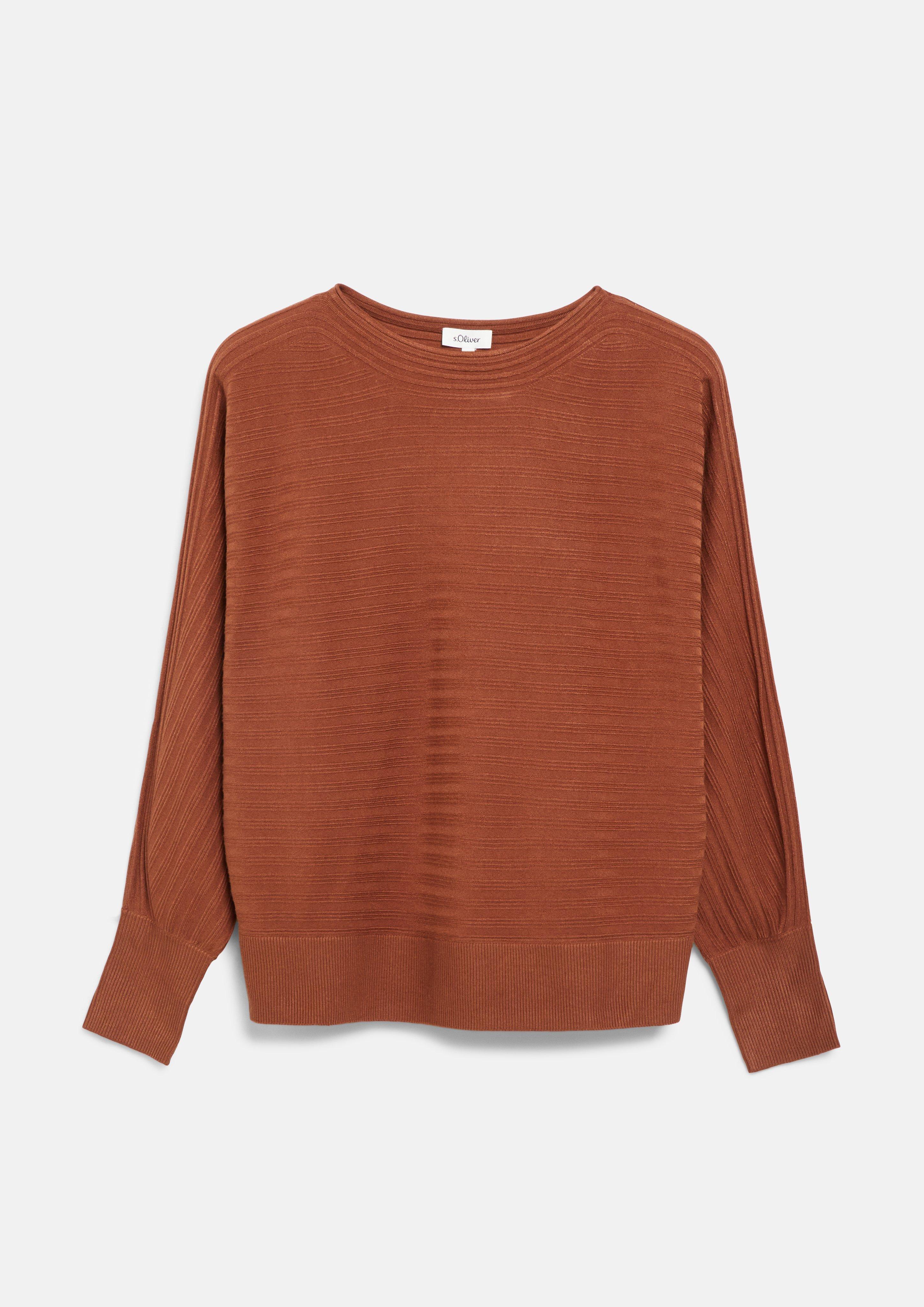 Sweter z dzianiny w kolorze terakota od s.Oliver
