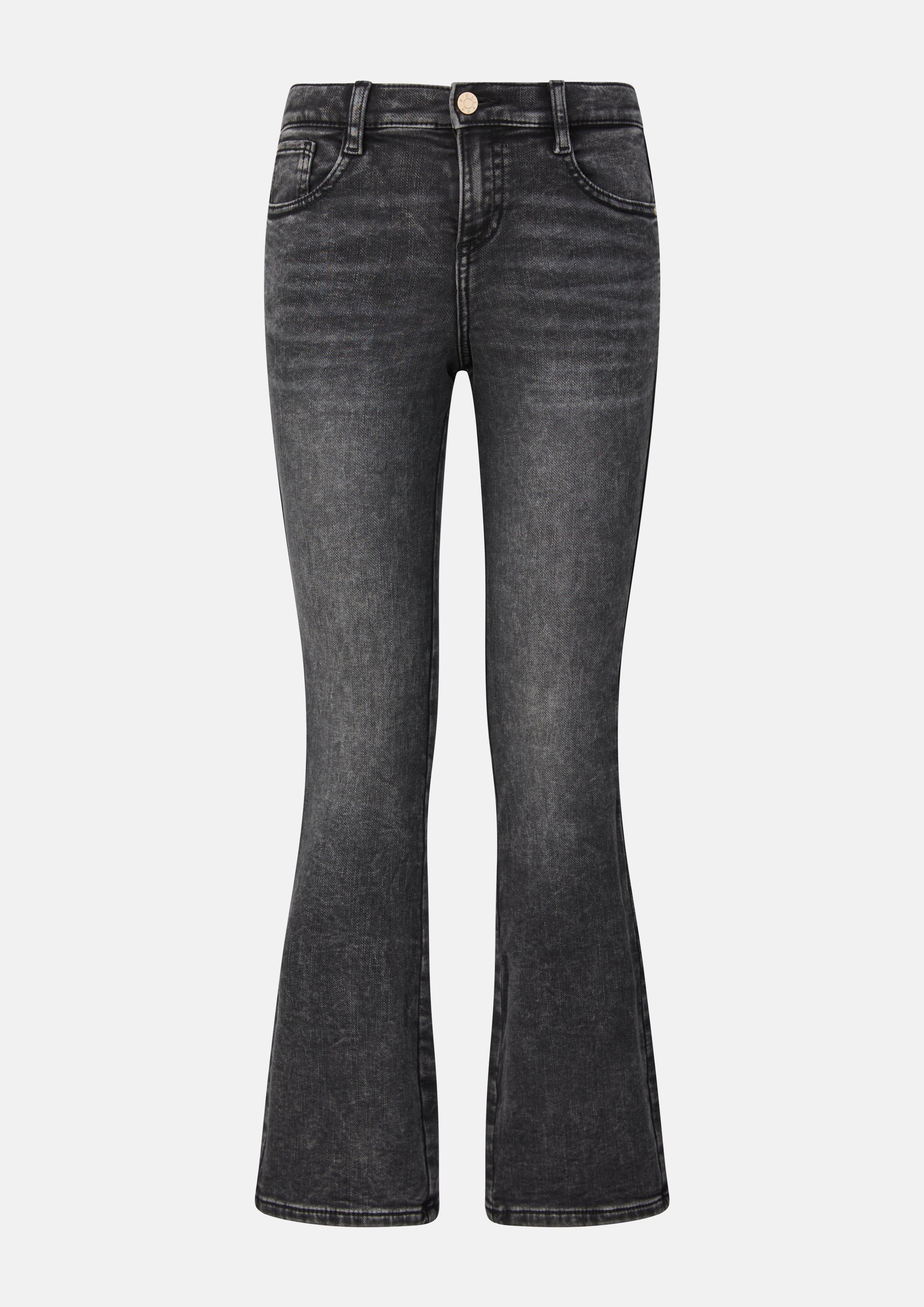 Kinder Jeans Beverly / Regular Fit / Mid Rise / Flared Leg / soft & warm in grau von s.Oliver