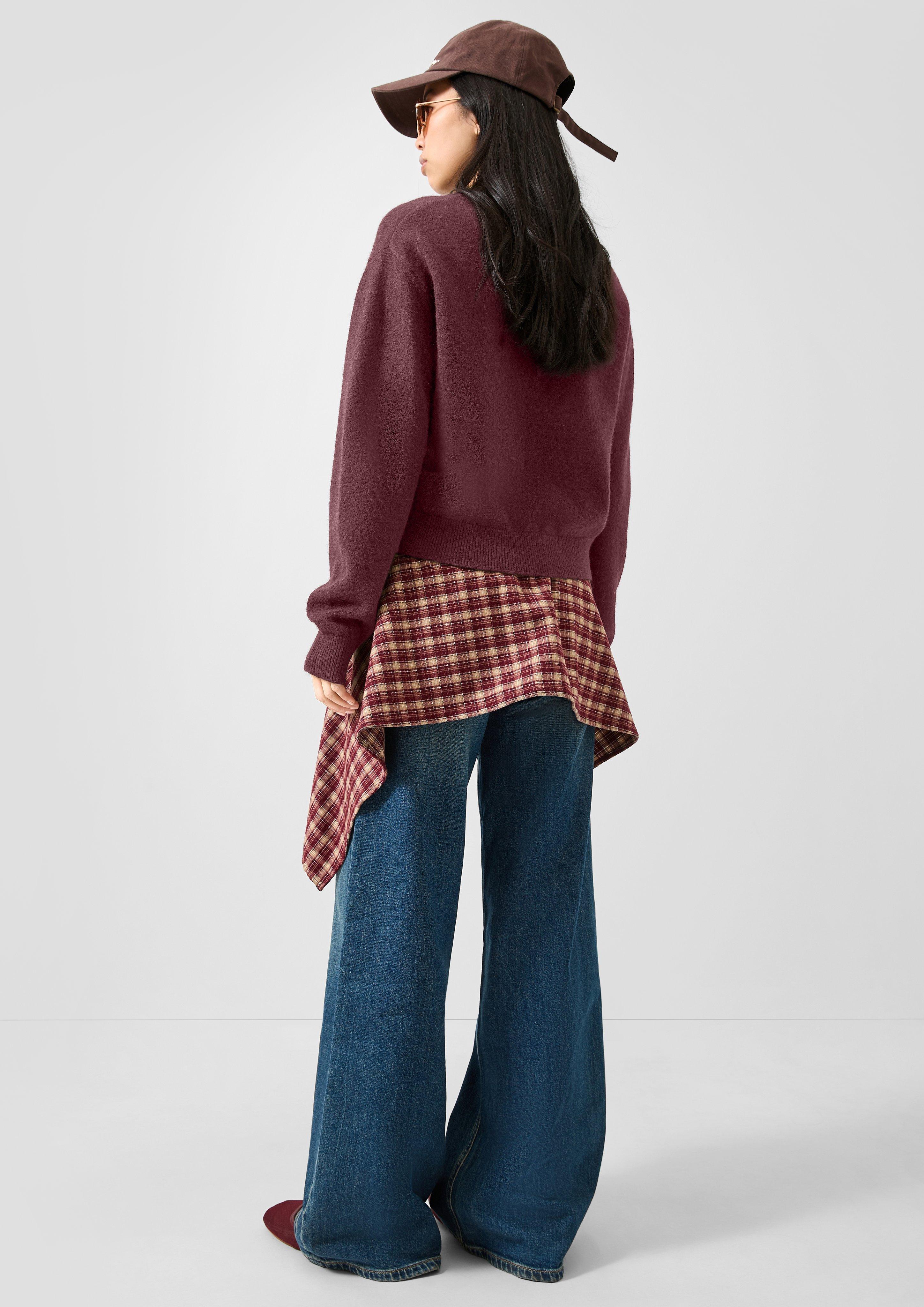 Femmes Pull-over en maille en rouge de QS