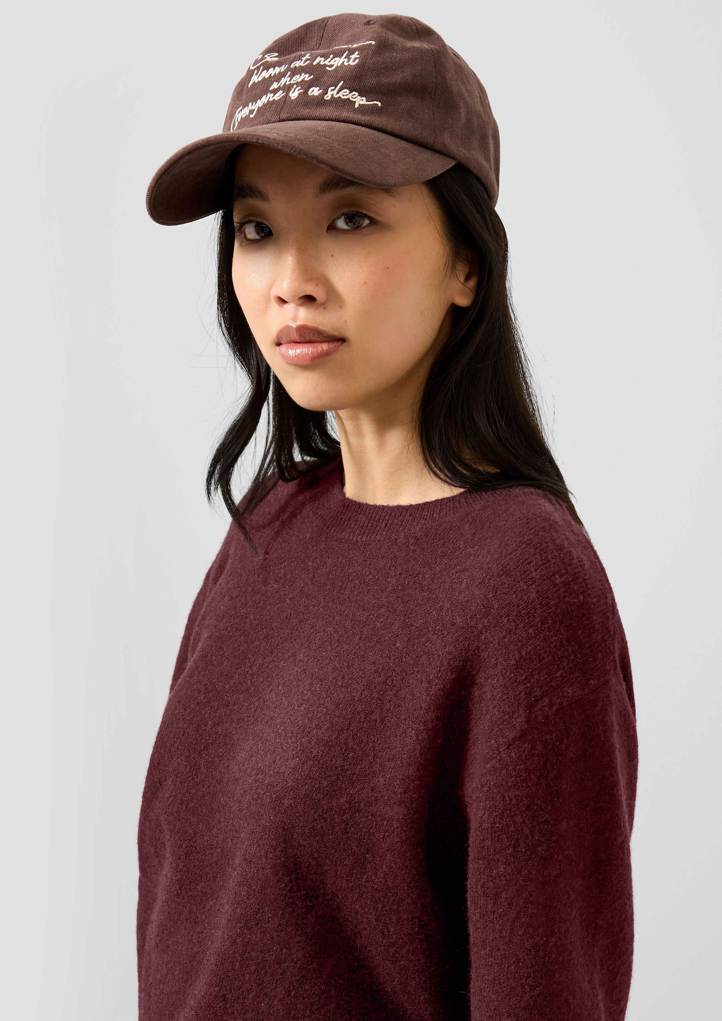 Femmes Pull-over en maille en rouge de QS