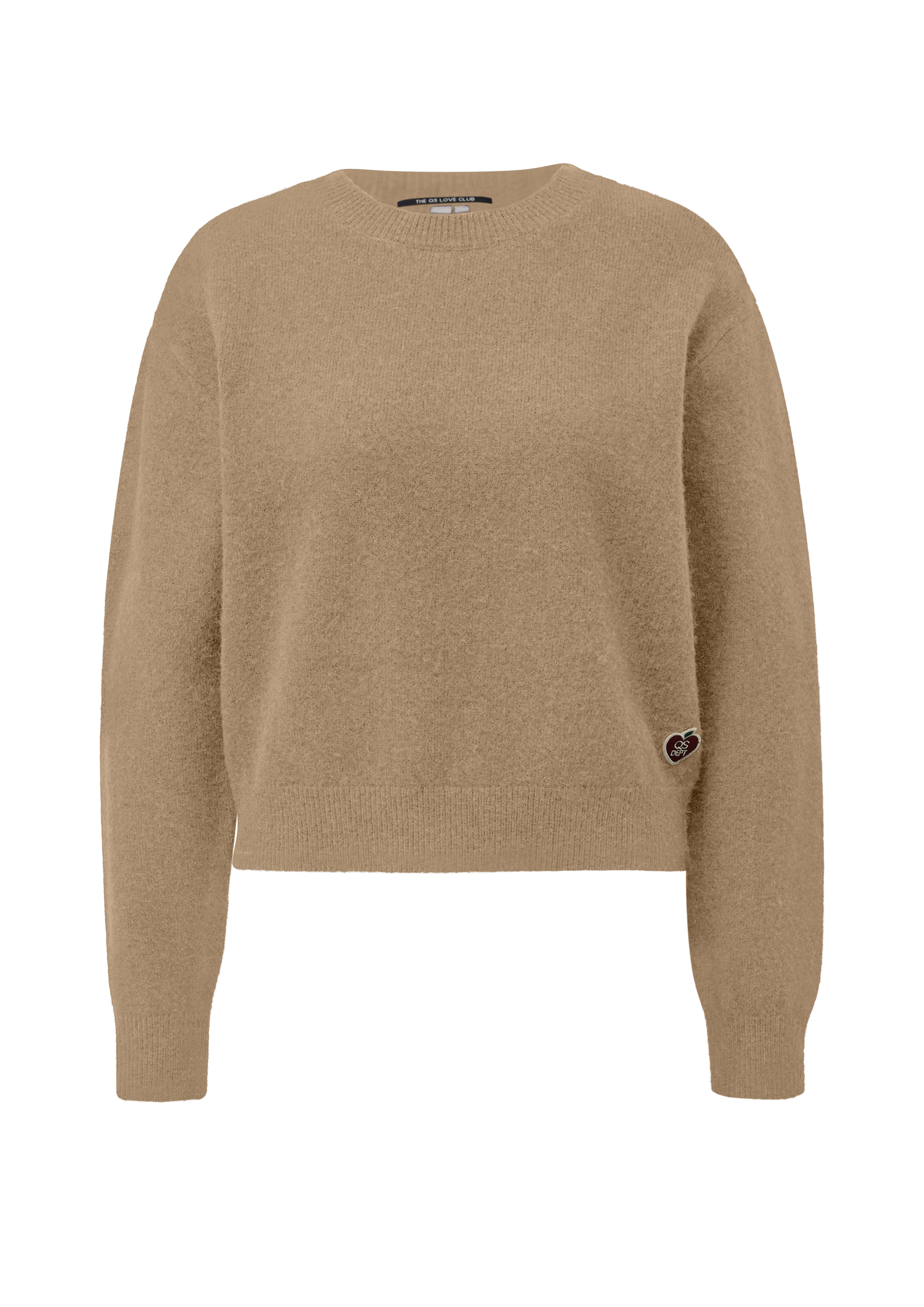 Zachte trui met ronde hals en logopatch