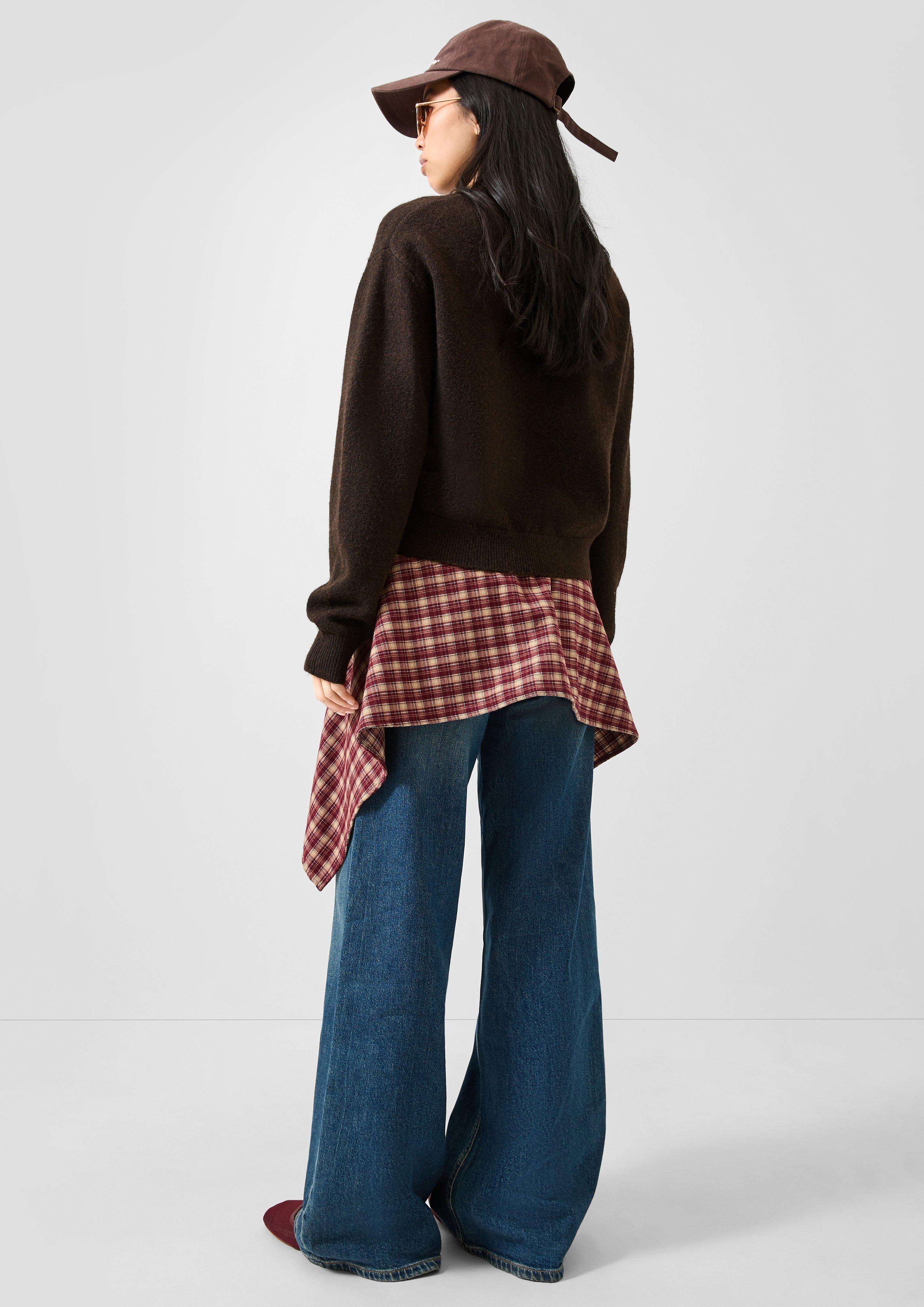 Femmes Pull-over en maille en brun de QS