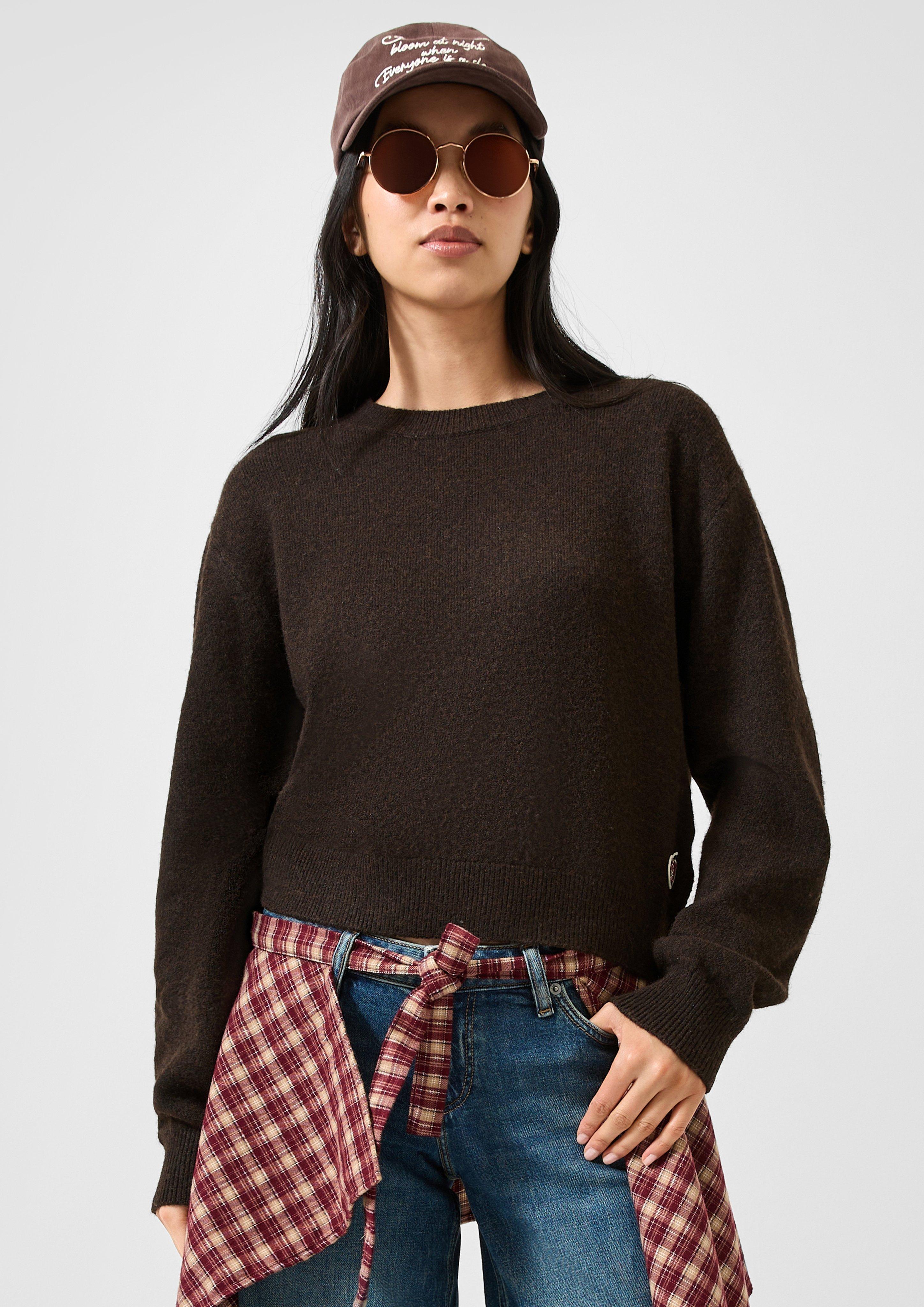 Femmes Pull-over en maille en brun de QS