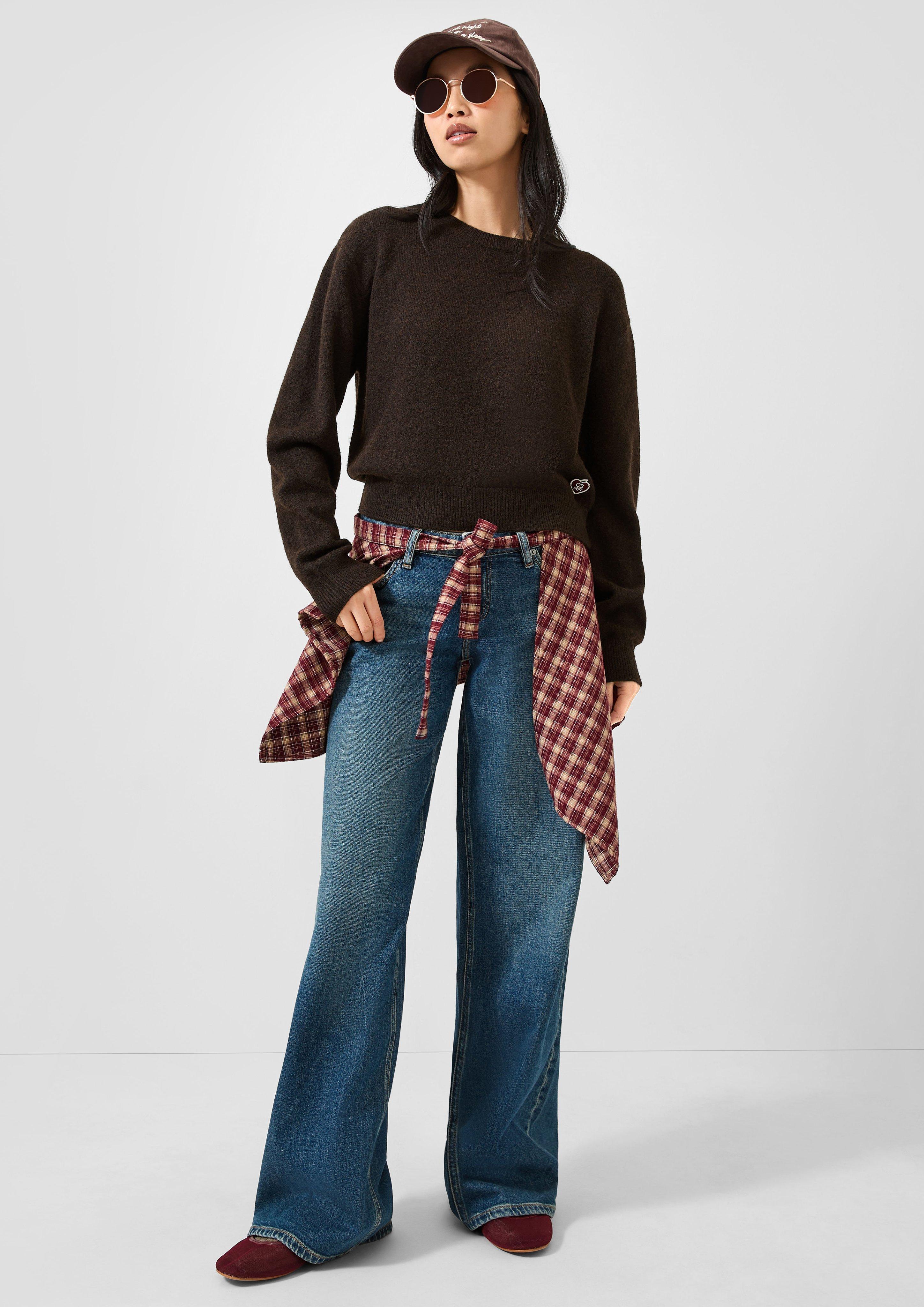 Femmes Pull-over en maille en brun de QS