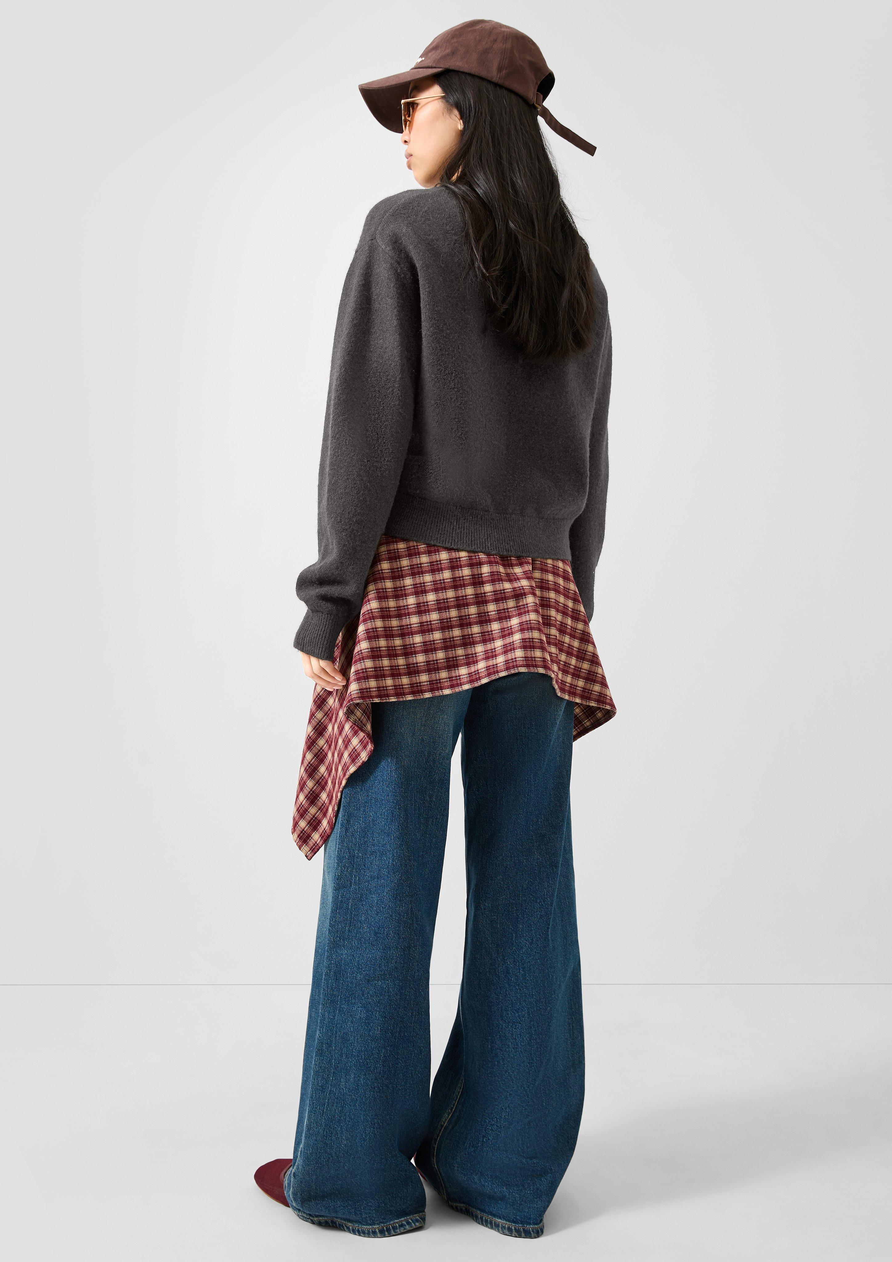 Femmes Pull-over en maille en gris de QS