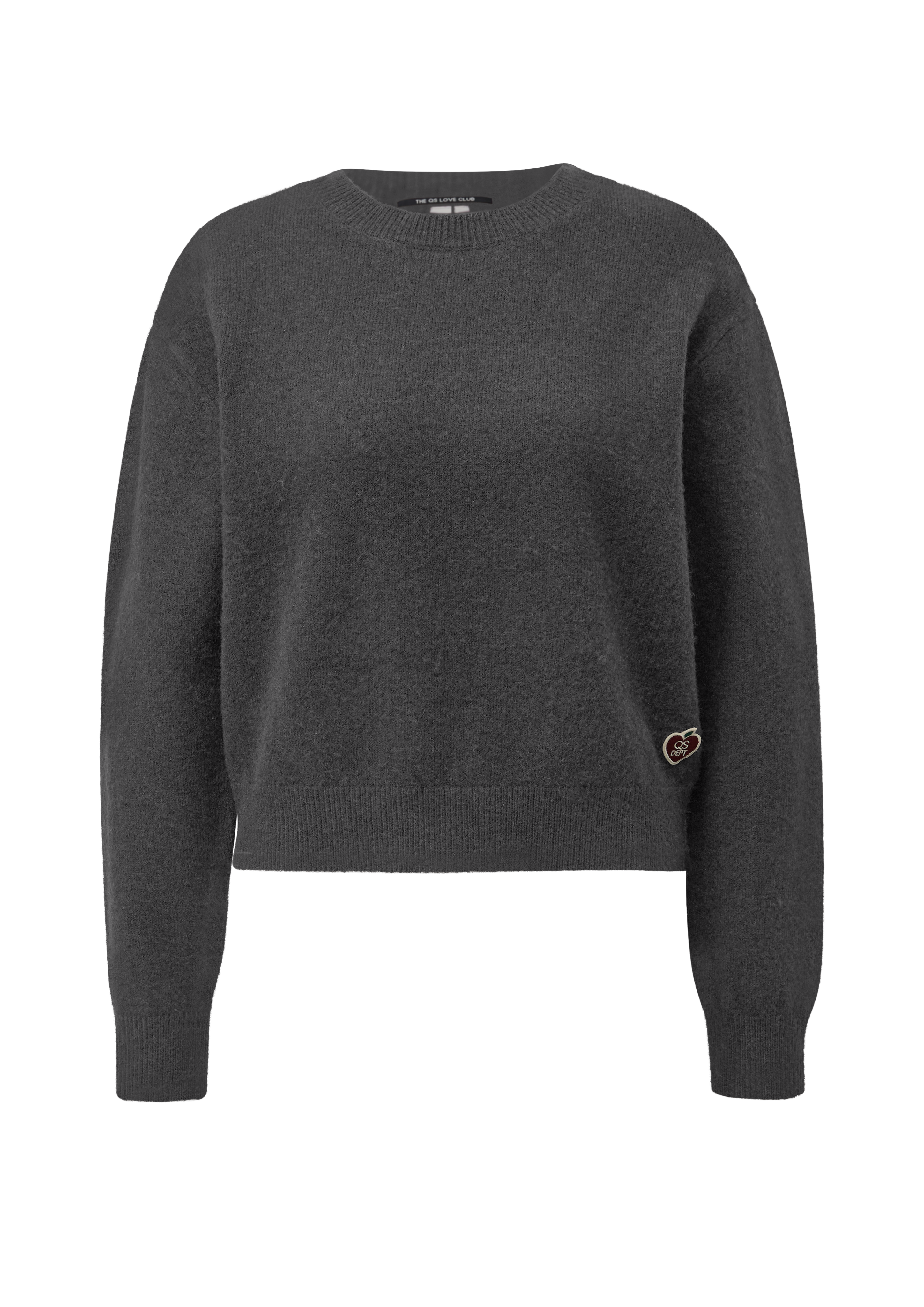 Zachte trui met ronde hals en logopatch