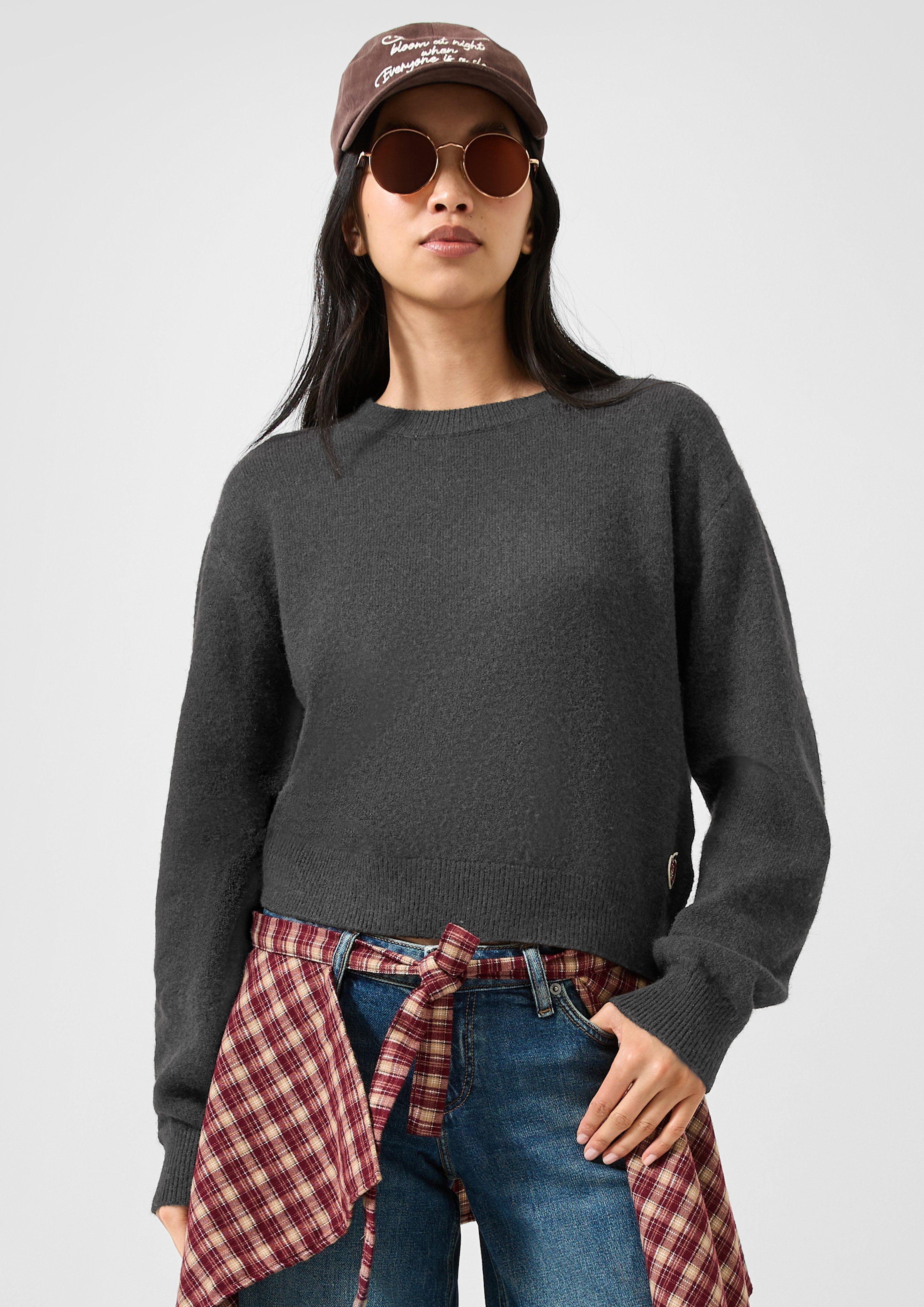 Femmes Pull-over en maille en gris de QS