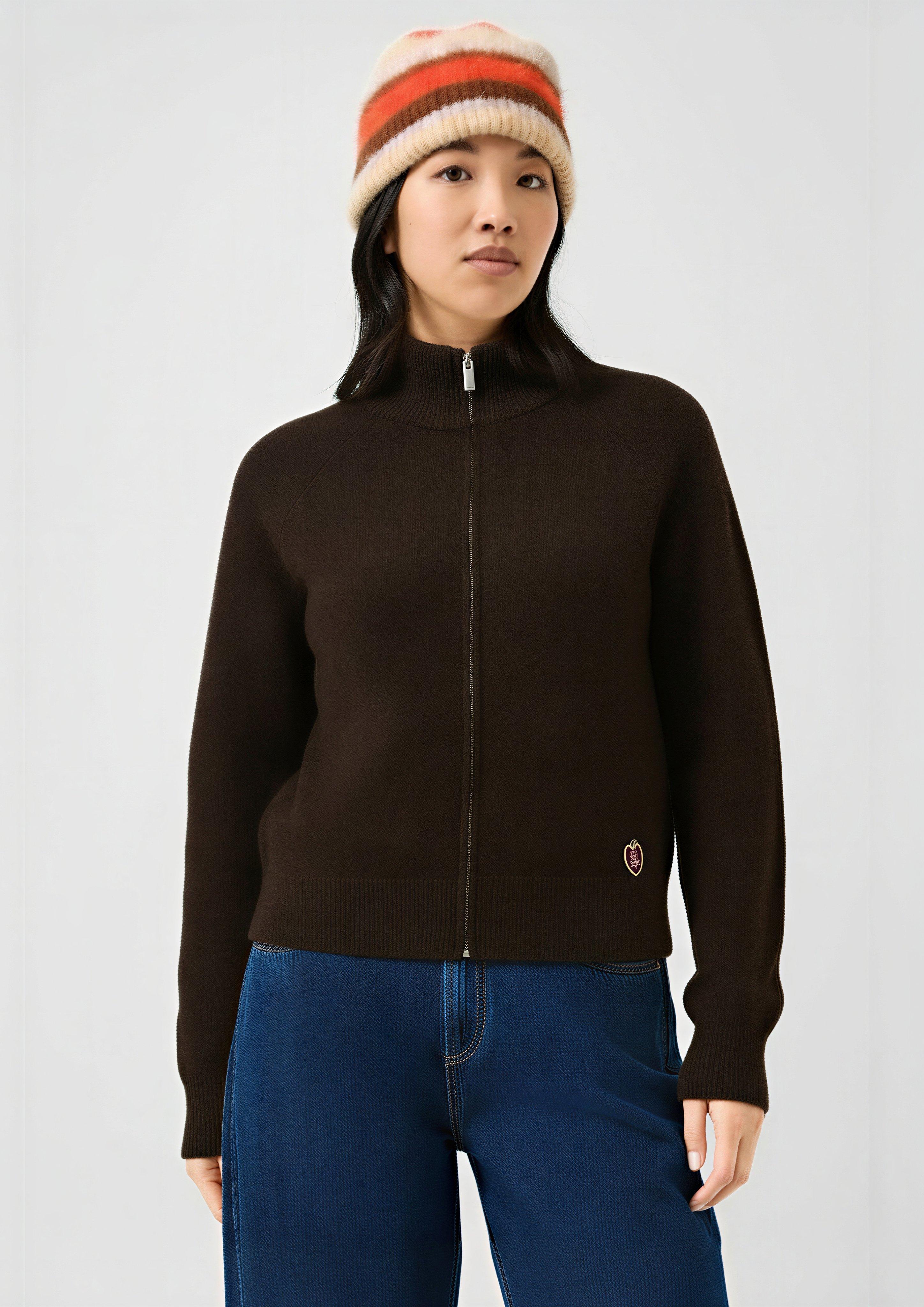 Pull en tricot en marron foncé de QS