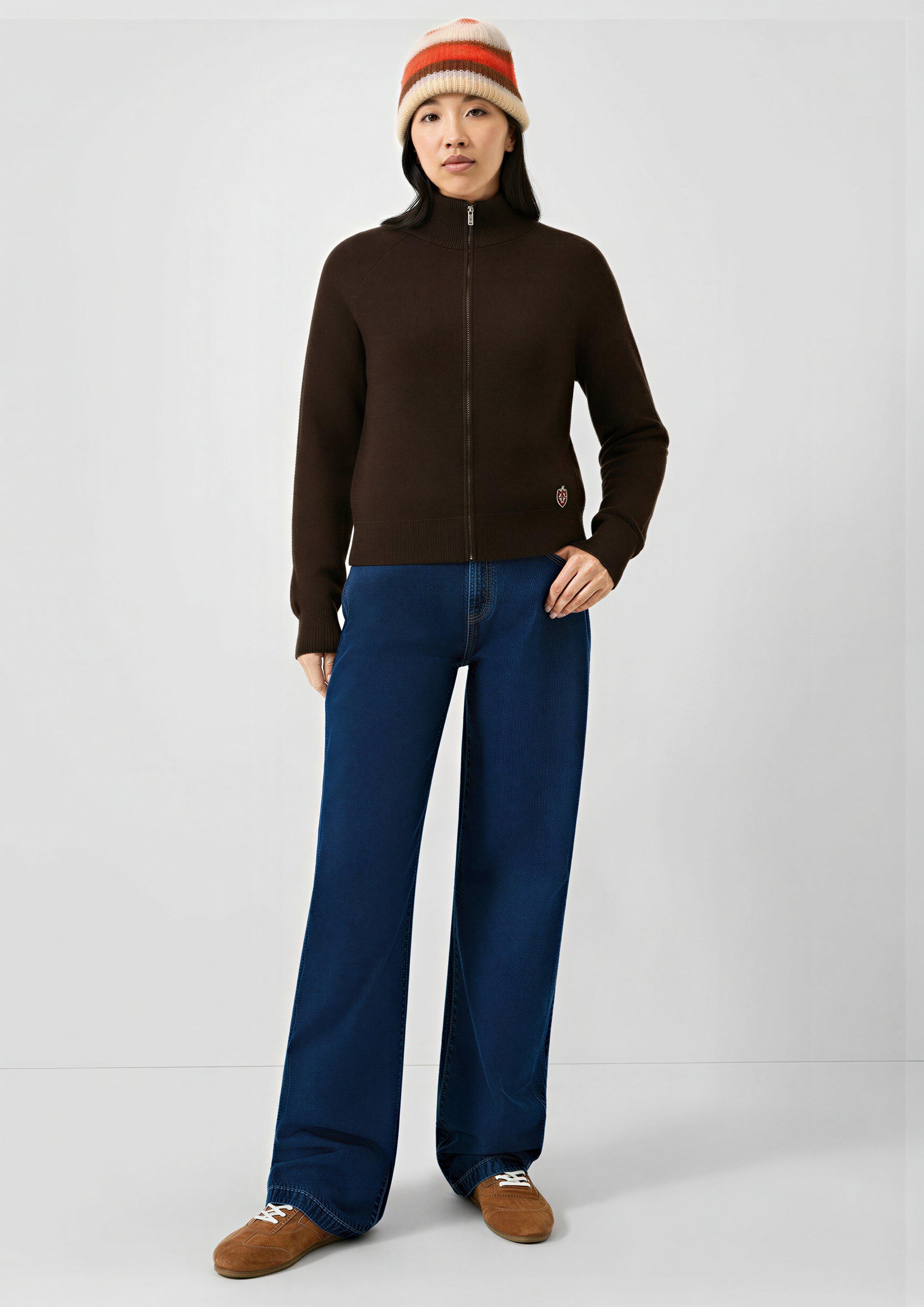 Femmes Pull en tricot en brun de QS