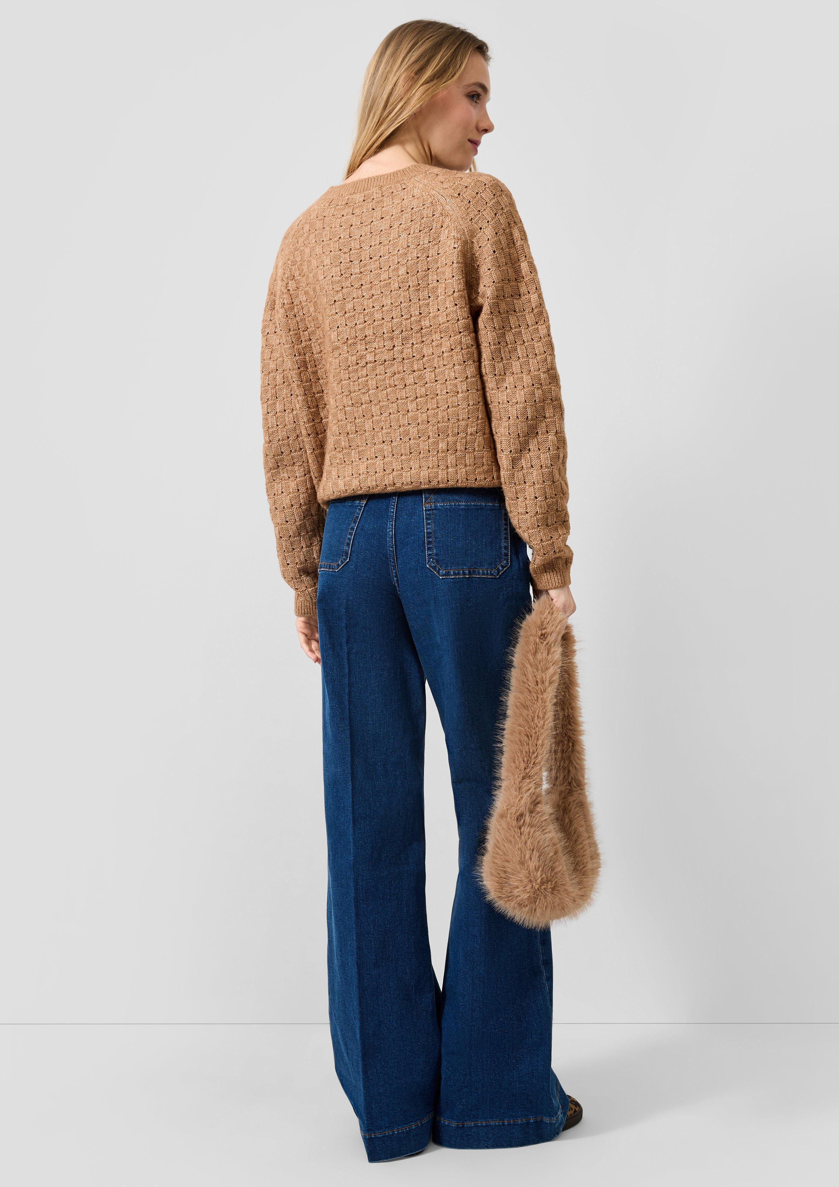 Femmes Pull en tricot en brun de QS