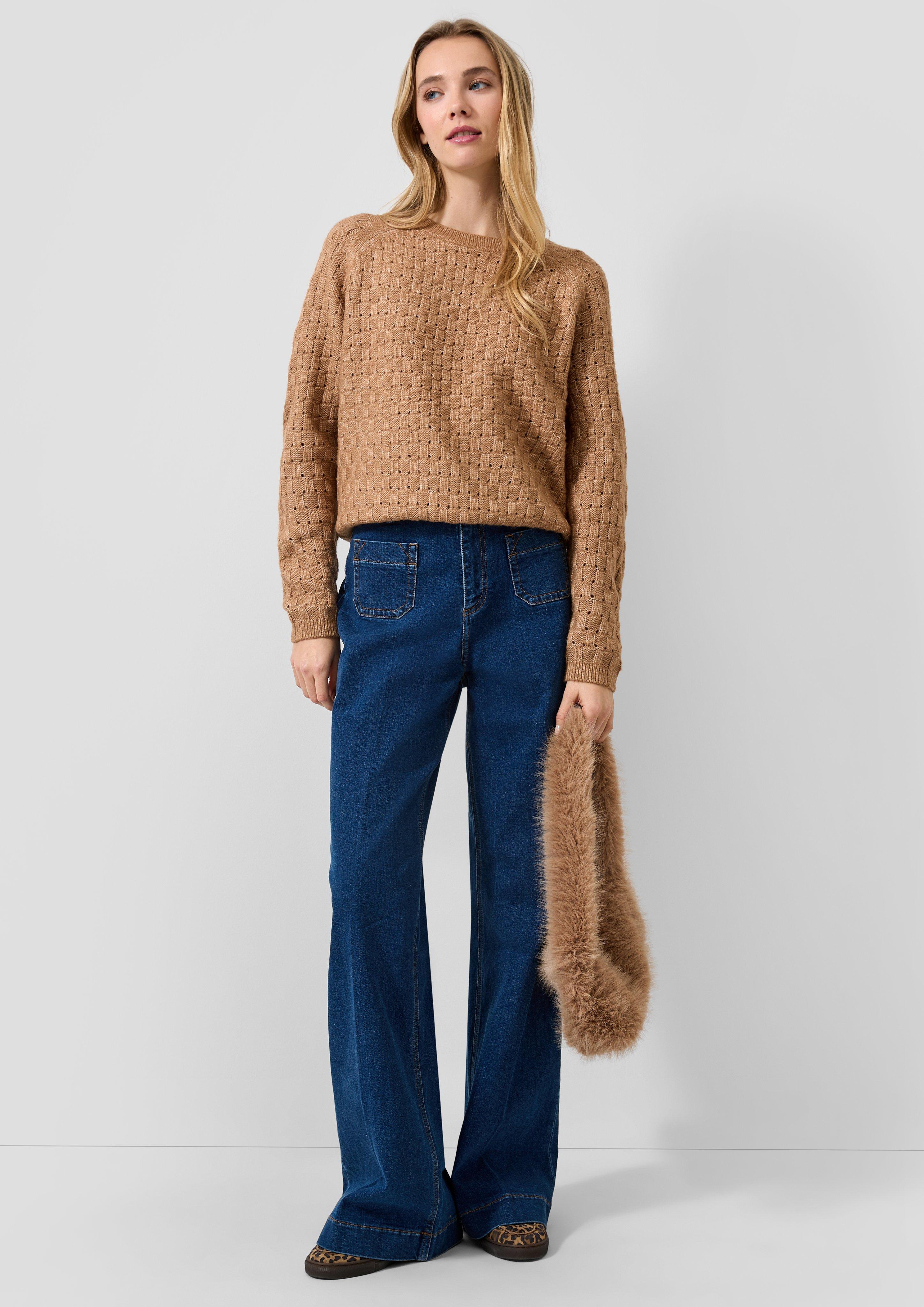 Femmes Pull en tricot en brun de QS