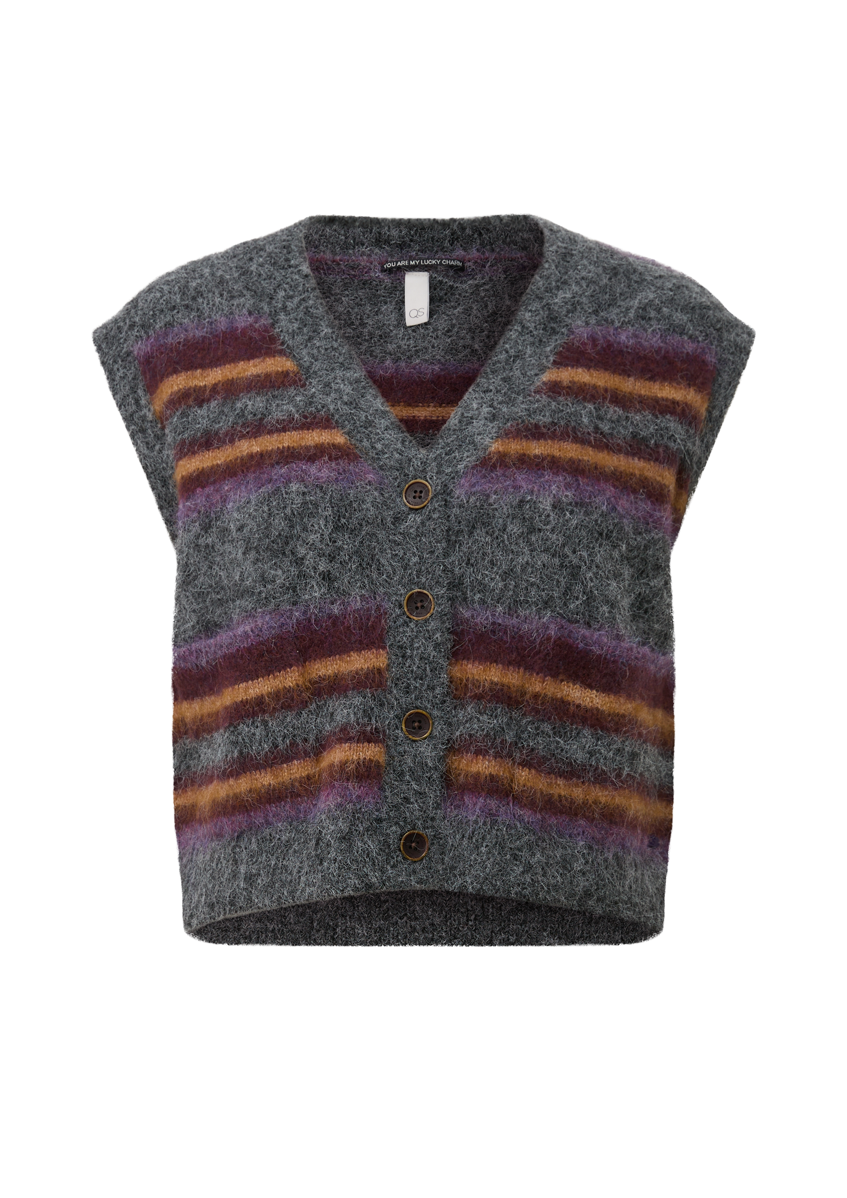 Gebreid vest met strepen