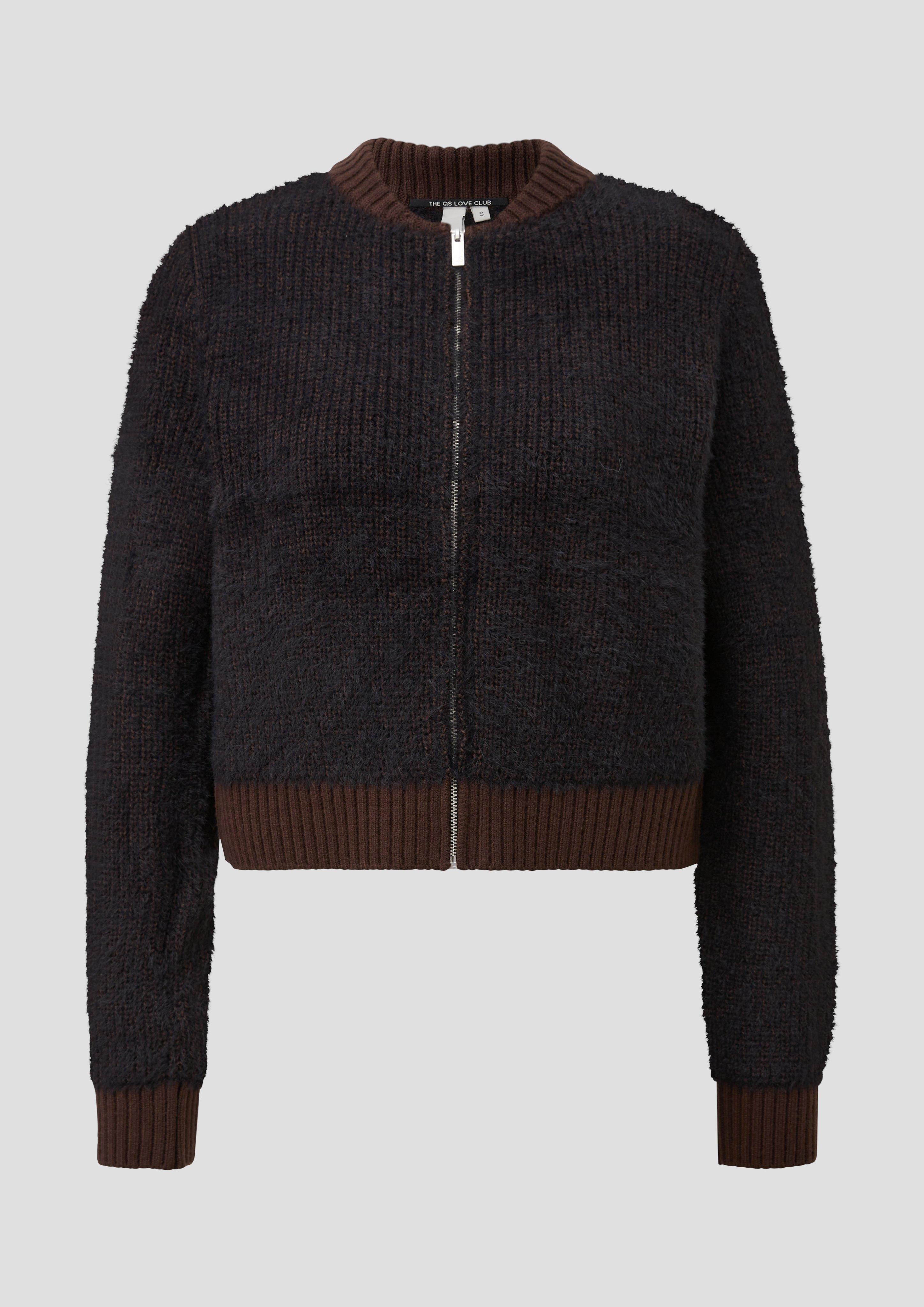 Femmes Cardigan-blouson douillet en brun de QS