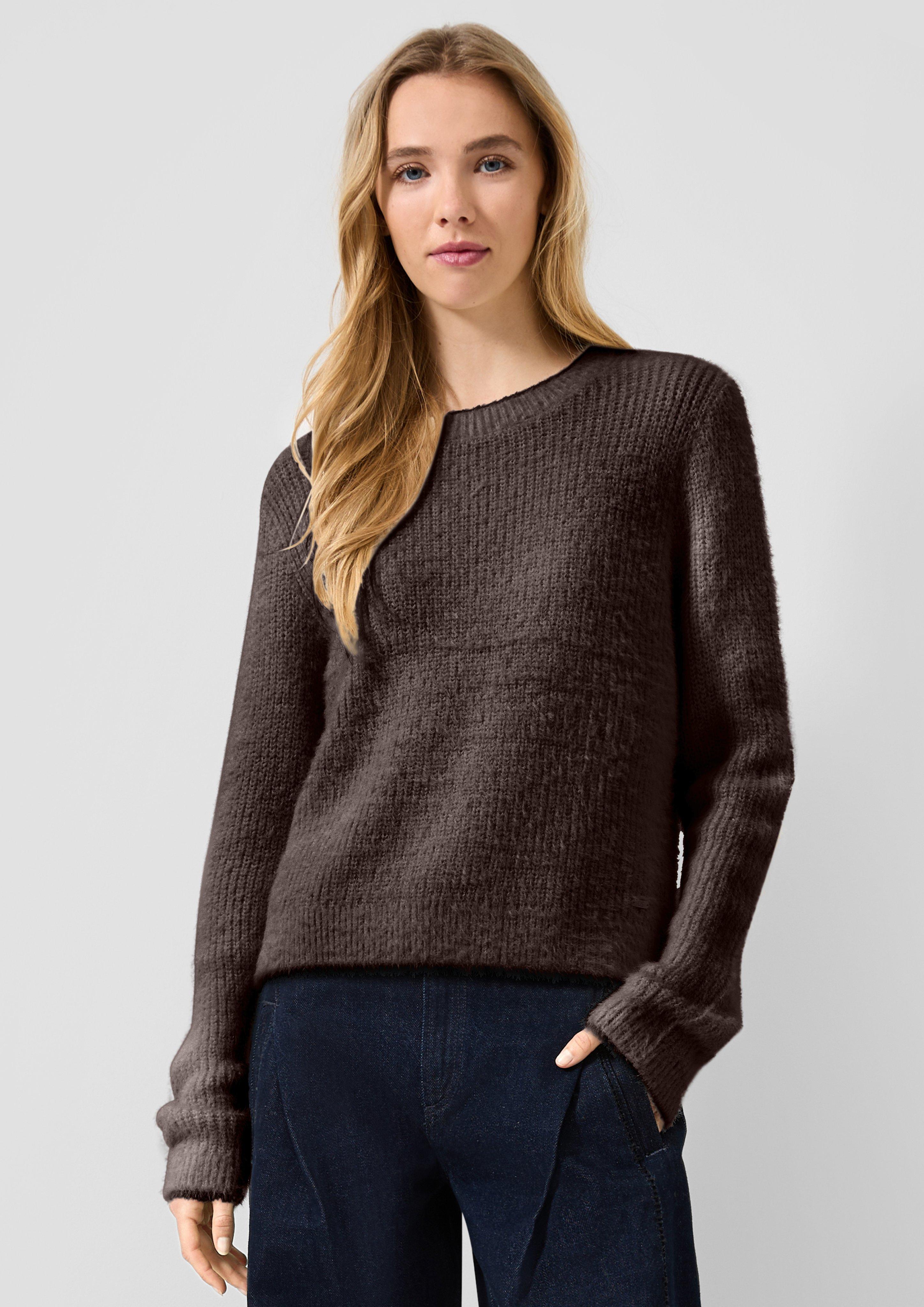 Femmes Pull en tricot en brun de QS