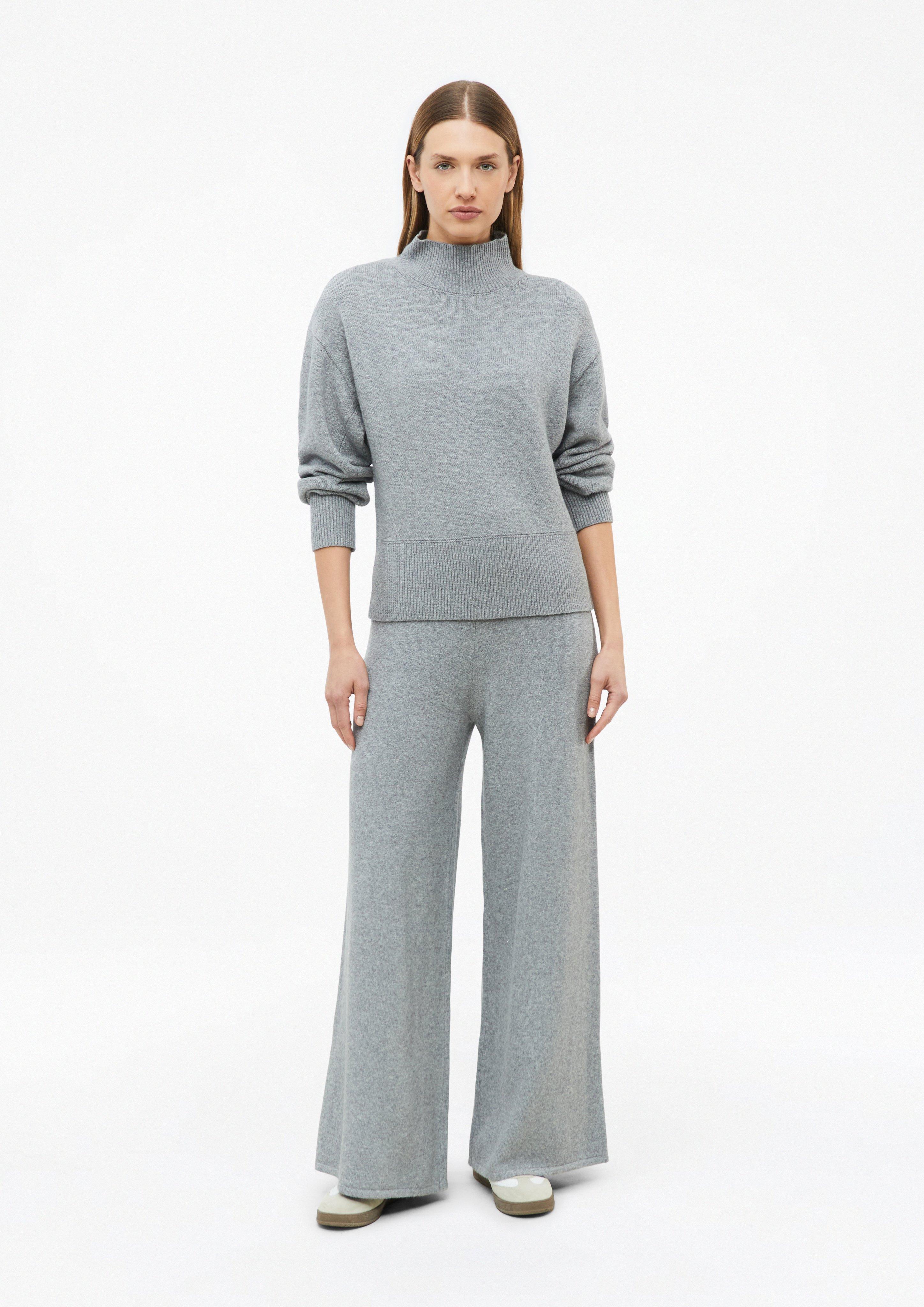 Strickhose mit Wide Leg in Farbe grau von s.Oliver