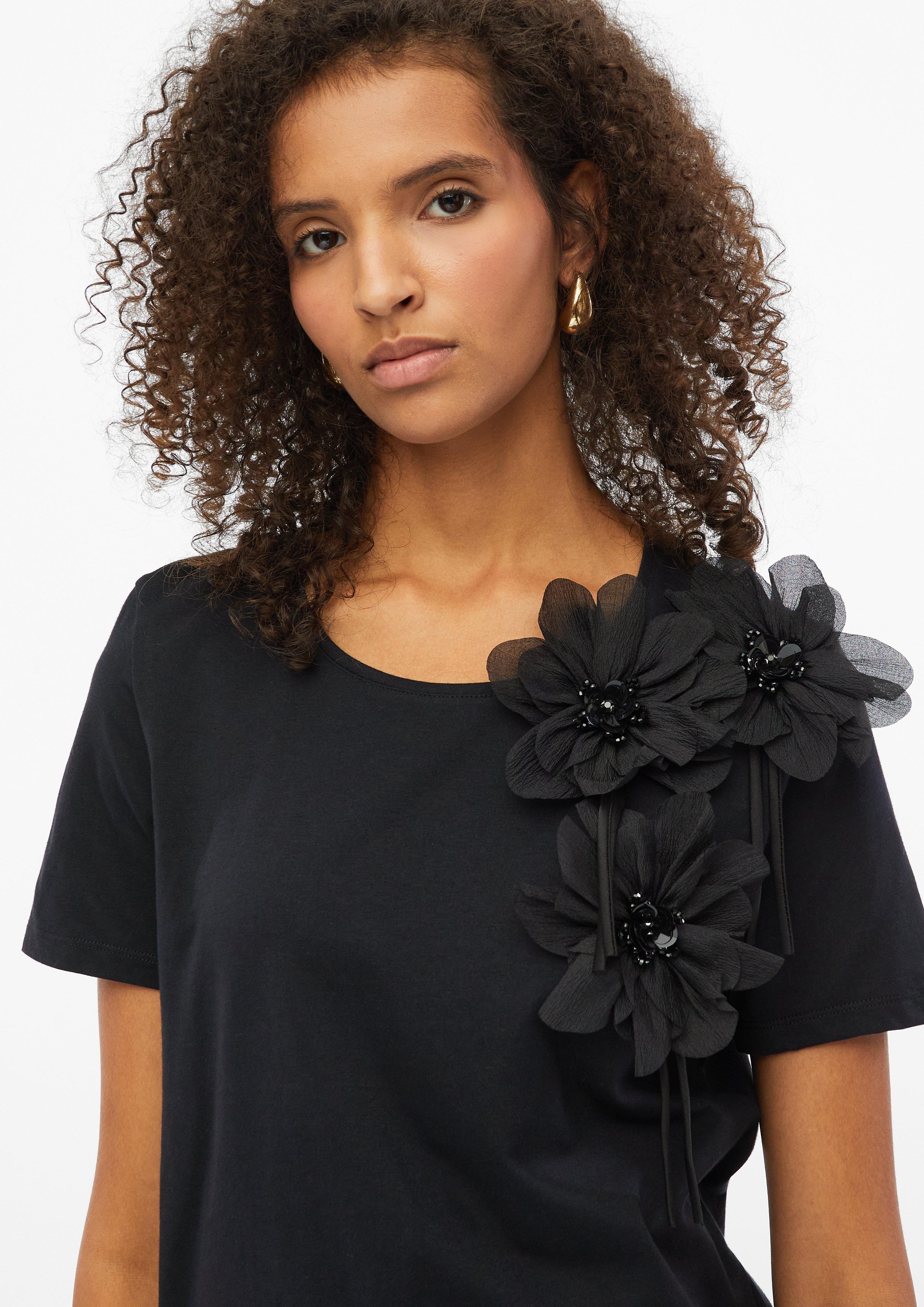Damen T-Shirt mit Applikation in schwarz von s.Oliver BLACK LABEL