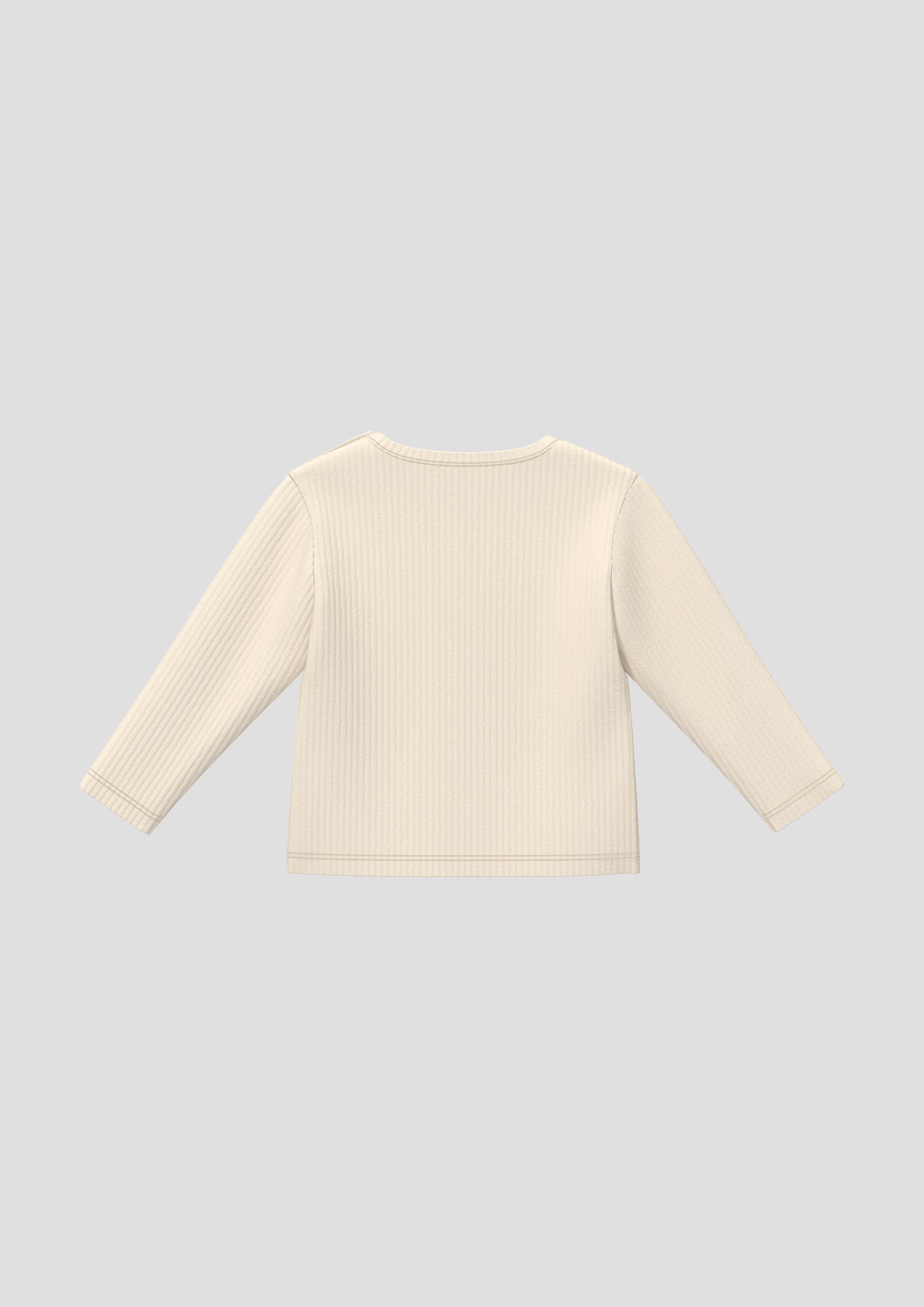 Kinder Weiches Unisex Rippshirt mit Stickerei in beige von s.Oliver