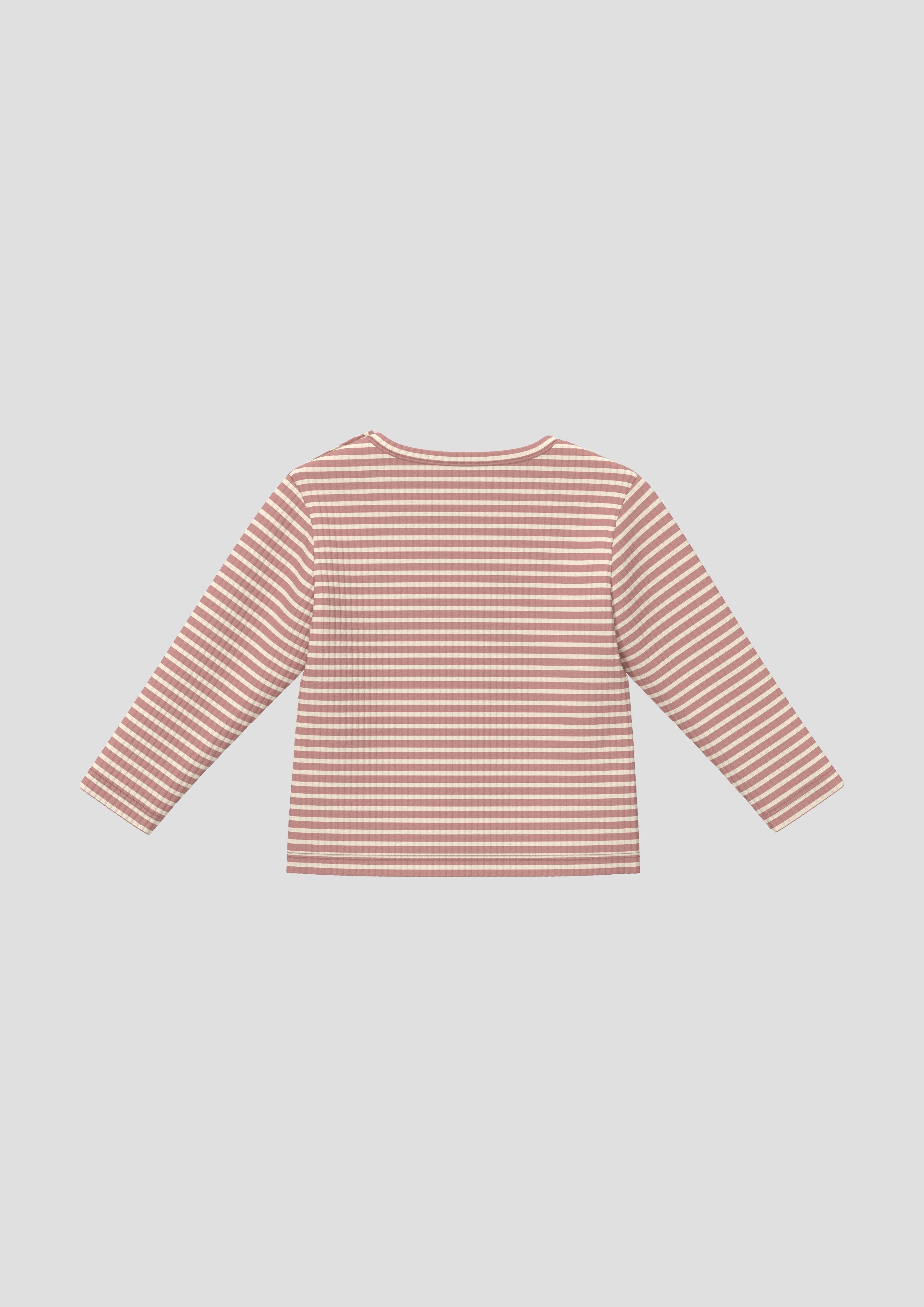 Kinder Weiches Unisex Rippshirt mit Stickerei in pink von s.Oliver