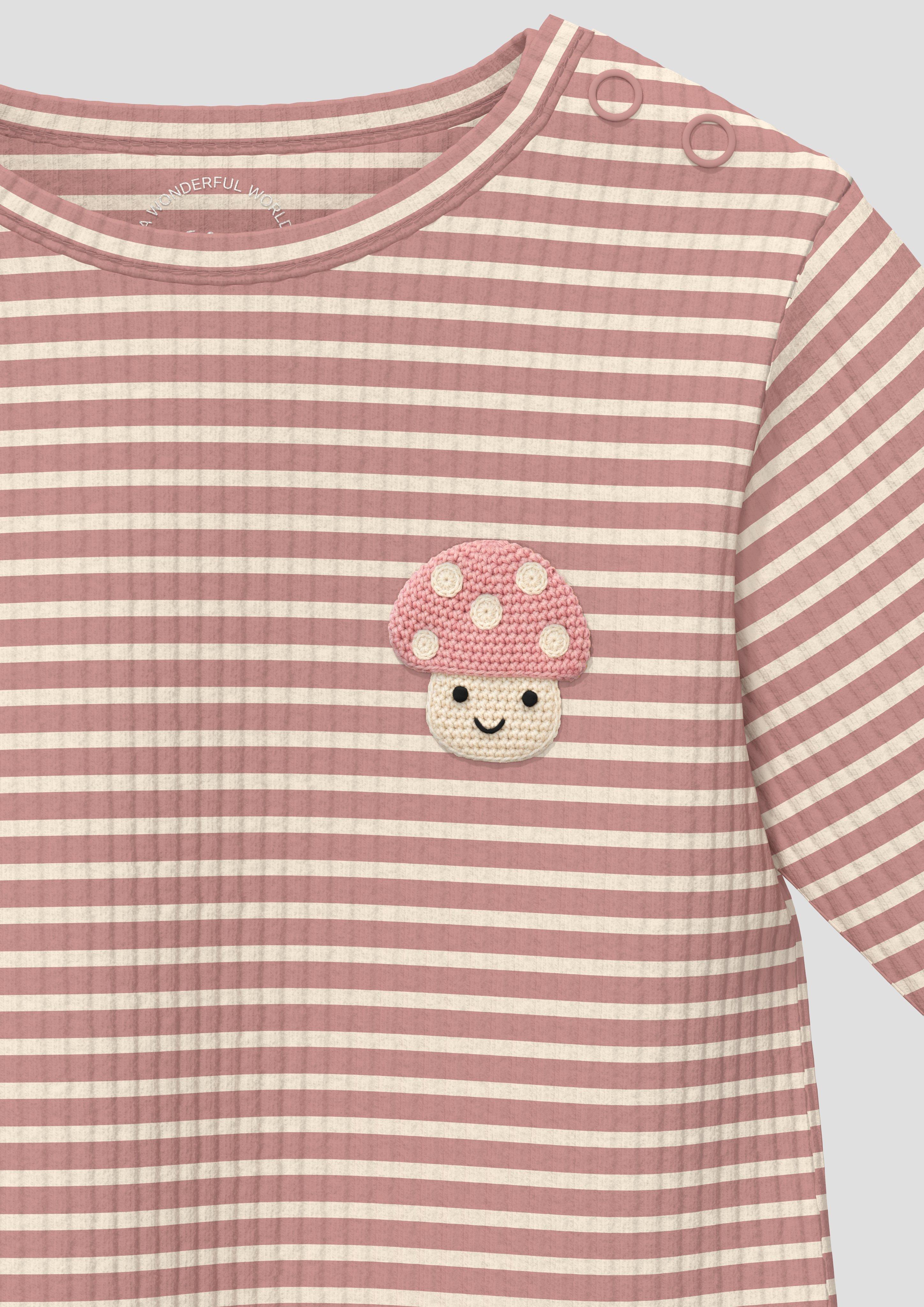 Kinder Weiches Unisex Rippshirt mit Stickerei in pink von s.Oliver