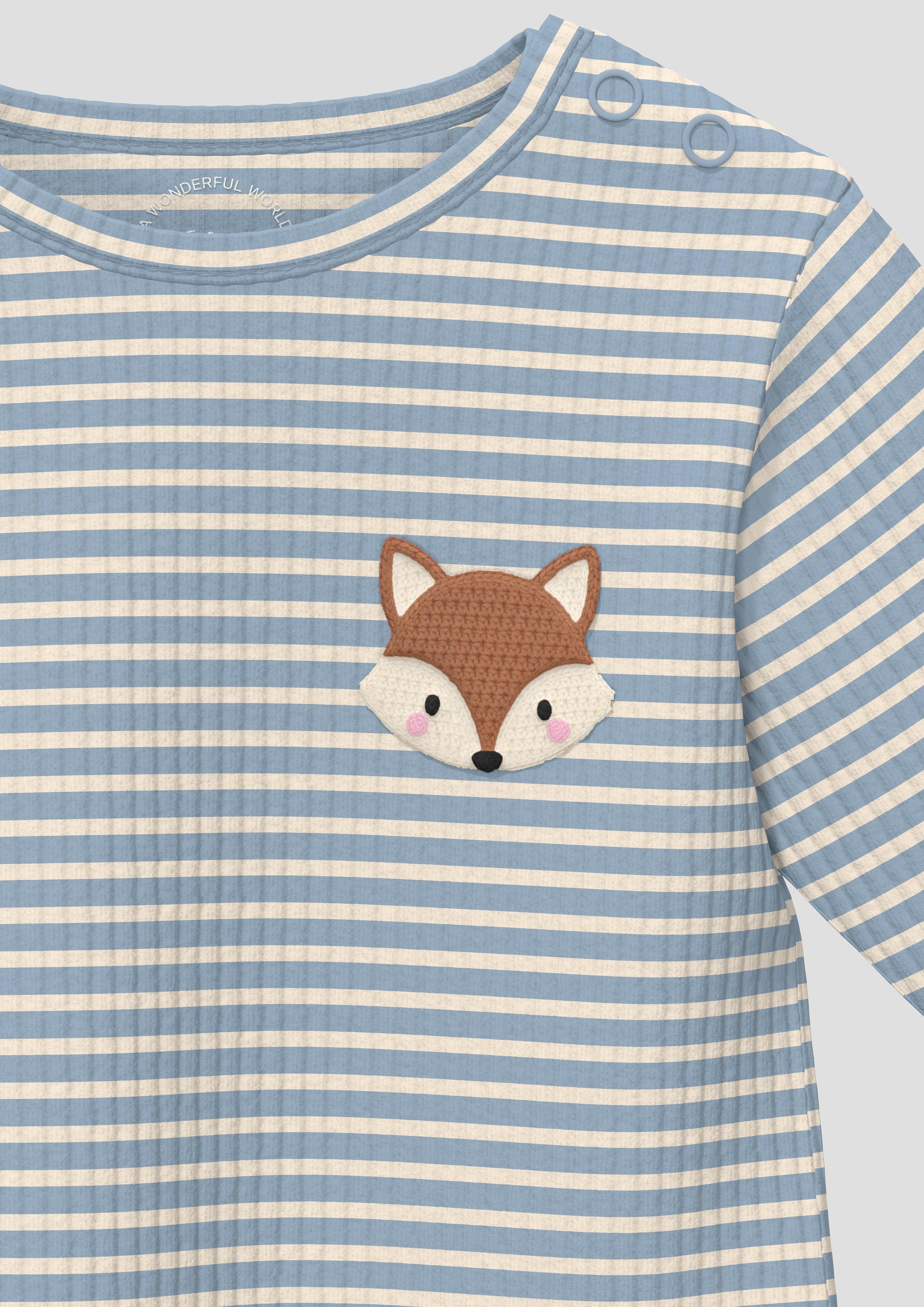Kinder Weiches Unisex Rippshirt mit Stickerei in blau von s.Oliver
